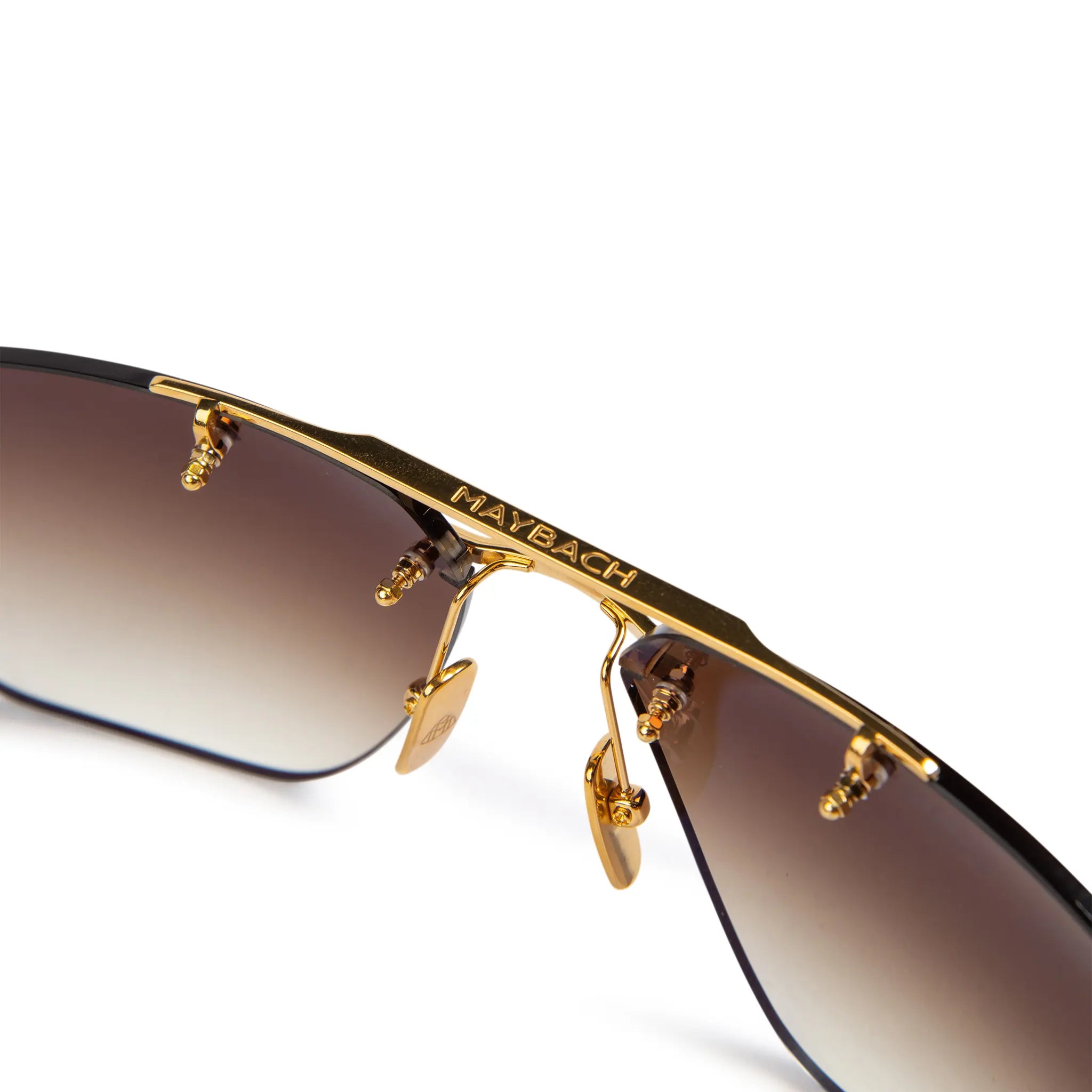 Maybach Eyewear The President I G WCZ M09 Gold Light Bronze Gradient Polarized Sunglasses for Men - Luxury UV Protection Shades for Driving, Travel & Outdoor Activities