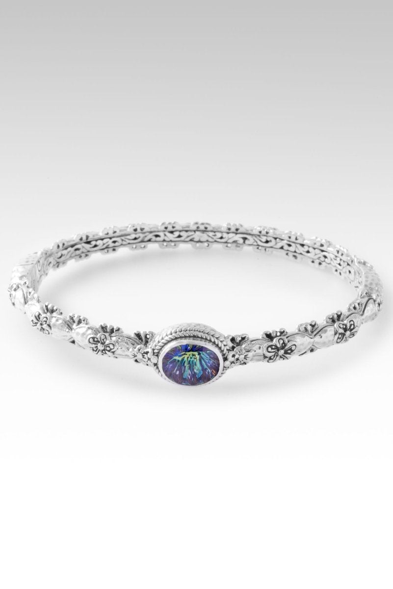 Bloom with Kindness Bangle™ - Moonlight Mystic Quartz Crystal Bracelet for Women, Elegant Adjustable Jewelry Gift for Mom, Sister, Friend - Perfect for Meditation, Yoga & Special Occasions
