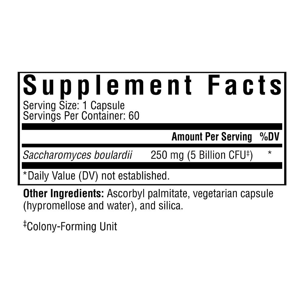 Best Saccharomyces Boulardii Probiotic Supplement - 60 Capsules for Digestive Health & Immune Support - Ideal for Travel, Antibiotic Recovery & Gut Balance