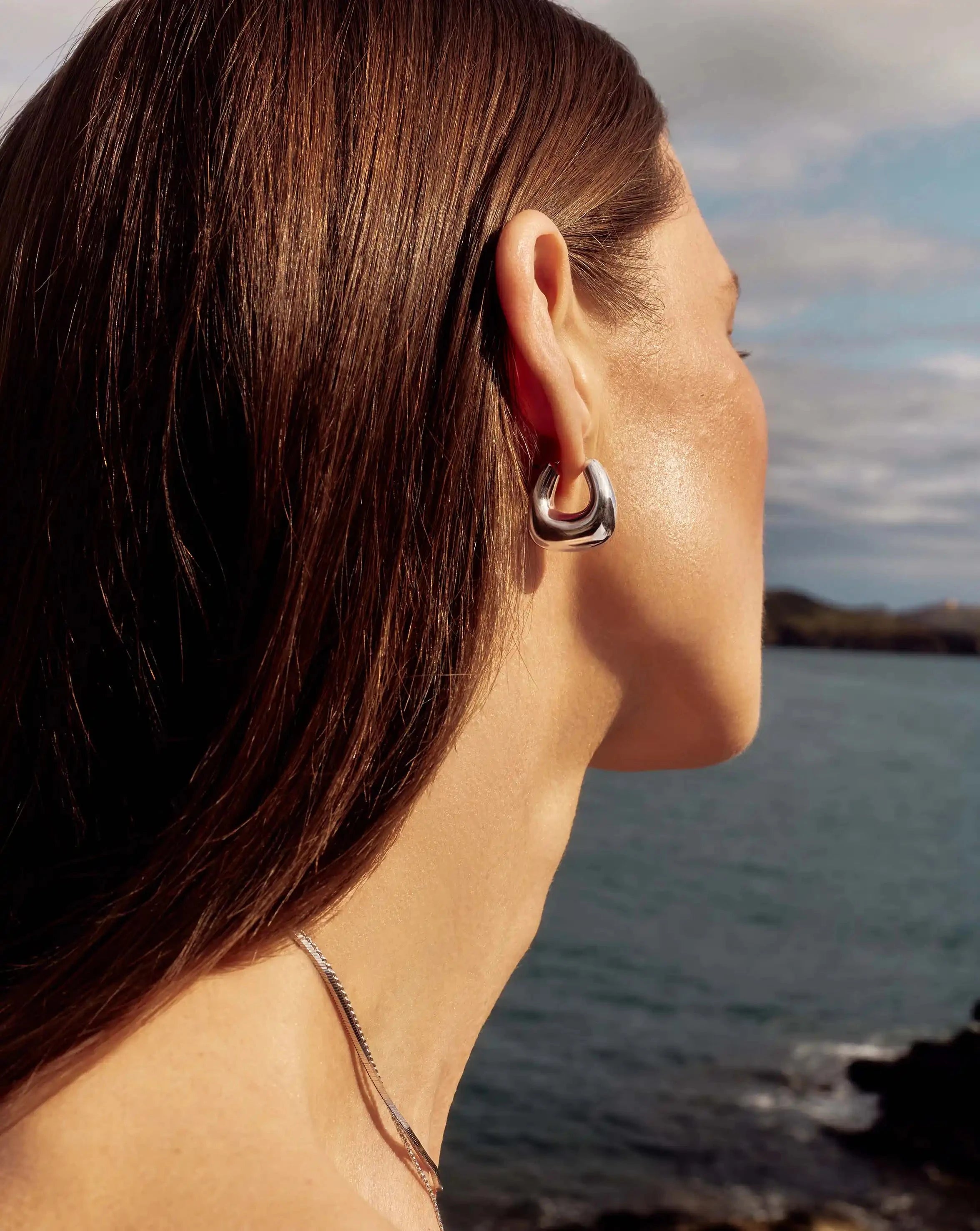 Stylish Sculptural Chubby Small Hoop Earrings - Silver Plated Dainty Jewelry for Women | Perfect for Everyday Wear, Date Nights & Gift Giving