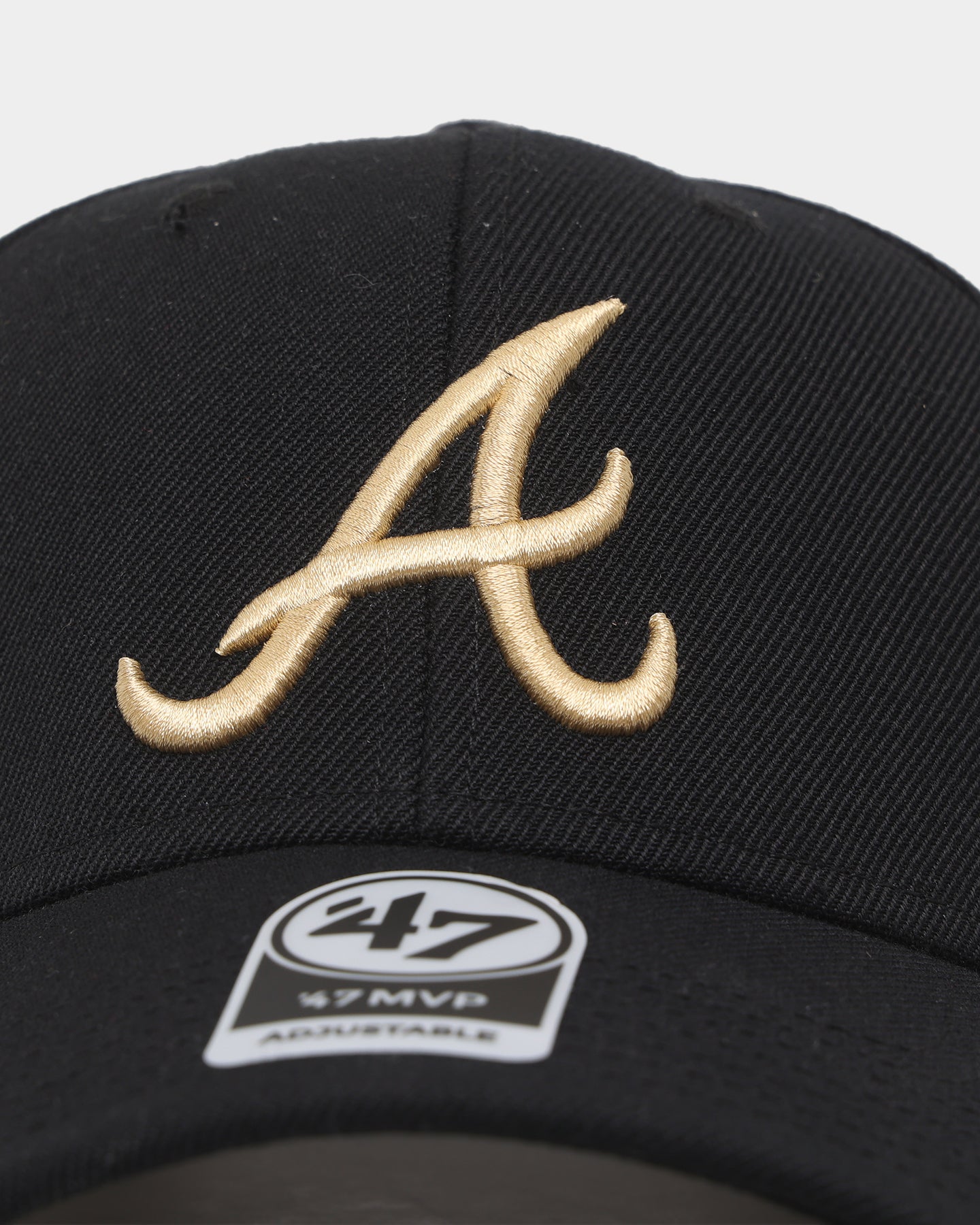 47 Brand Atlanta Braves Sure Shot 47 MVP DT Snapback Black Hat - Adjustable Baseball Cap for Men & Women - Perfect for Sports Fans, Casual Wear & Outdoor Activities