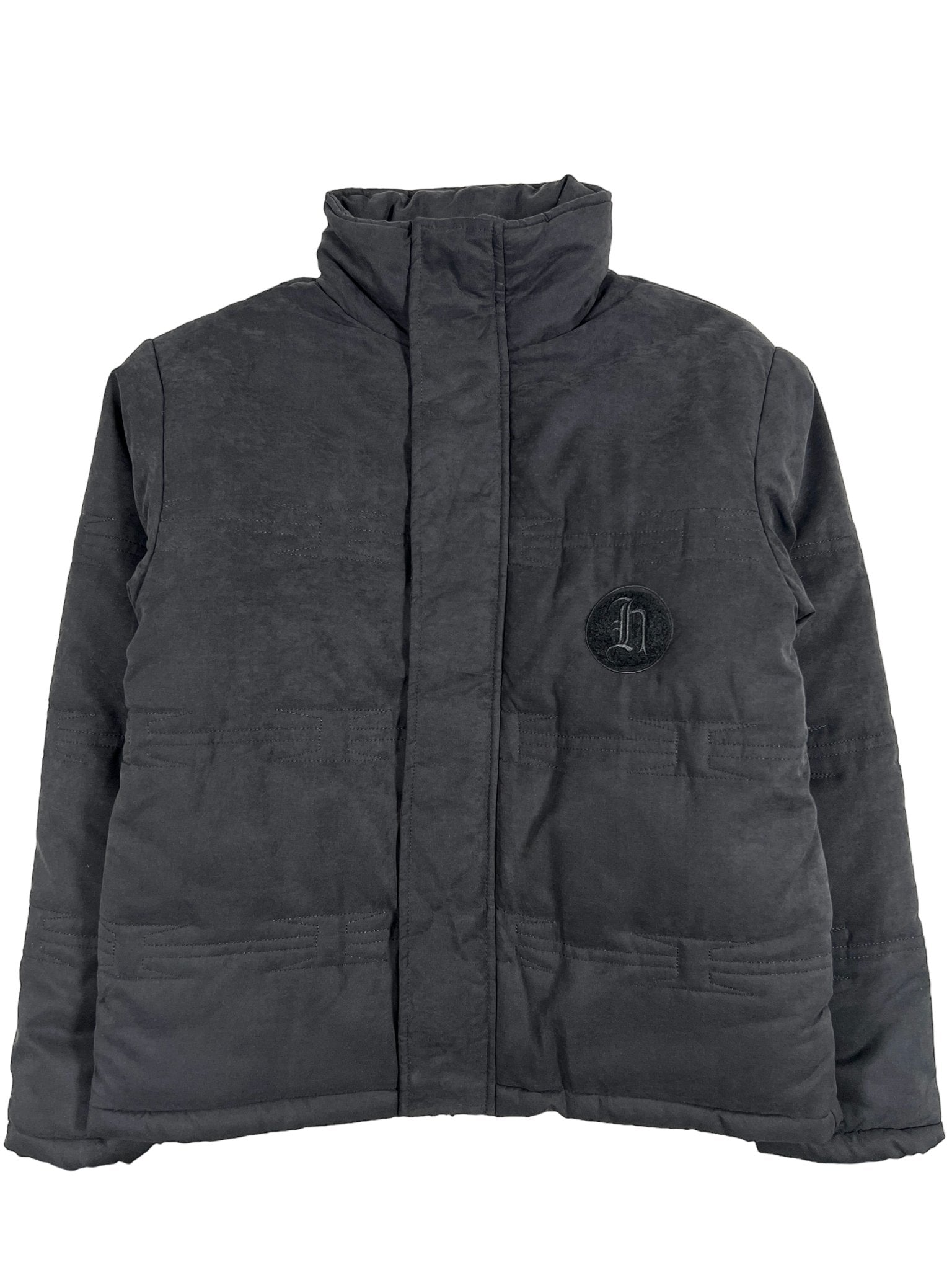 Honor The Gift H Wire Quilted Jacket for Men - Black Puffer Coat with Stylish Design | Perfect for Winter, Streetwear & Outdoor Activities