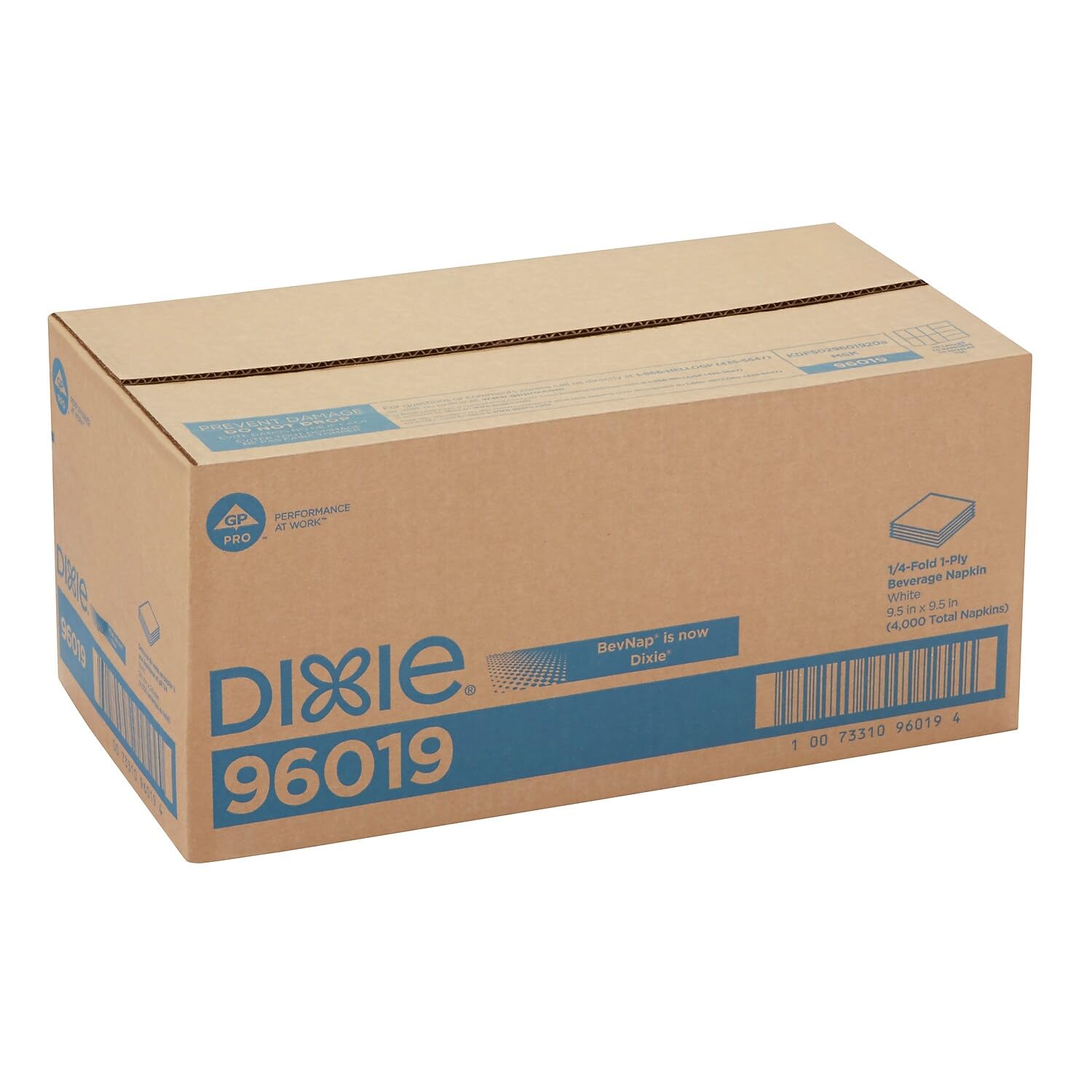 Georgia Pacific 96019 White Beverage Napkins - 9.5