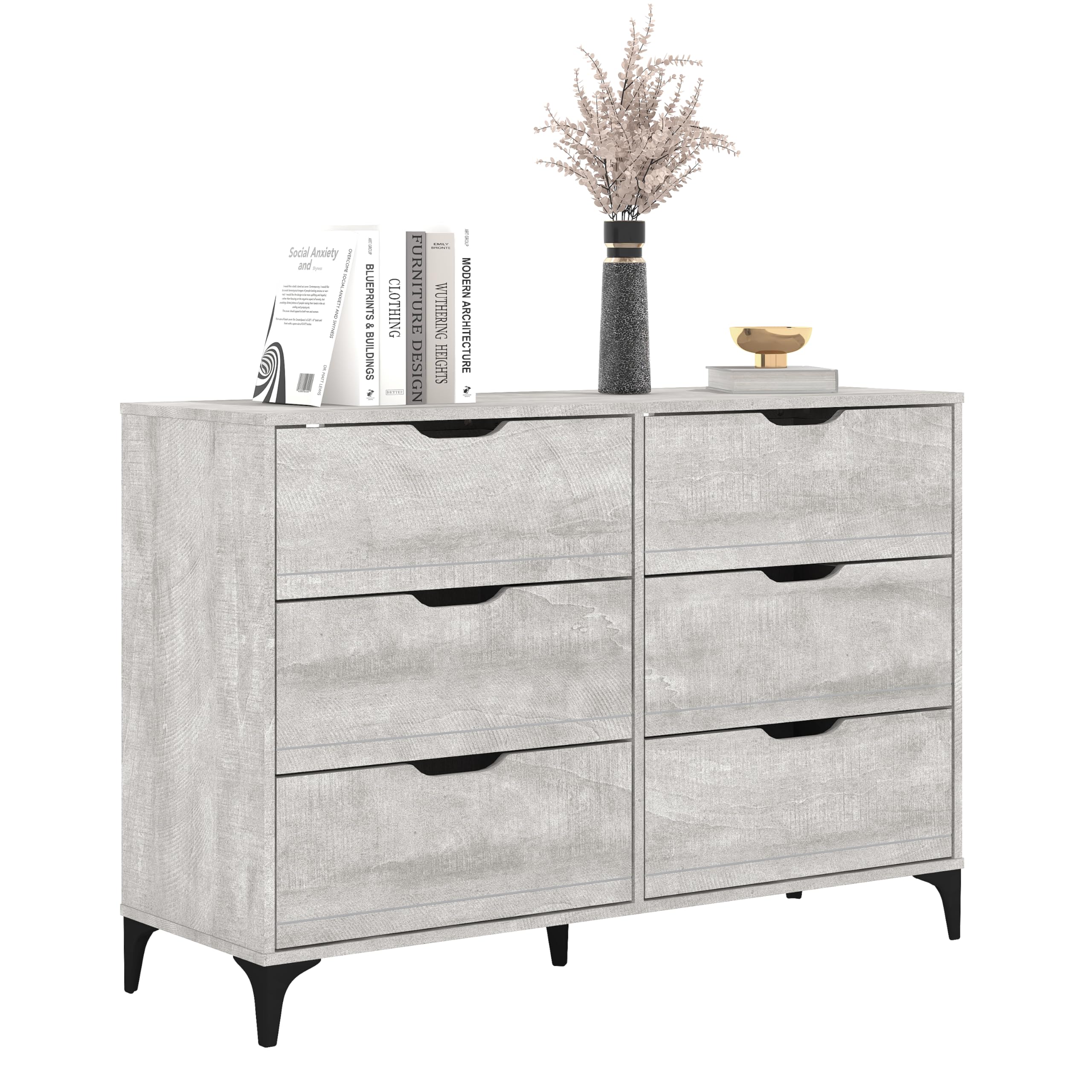 Galano Lilay 6-Drawer Wooden Dresser for Bedroom - Wide Chest of Drawers for Kids & Nursery - Closet Organizer Storage Furniture (15.7