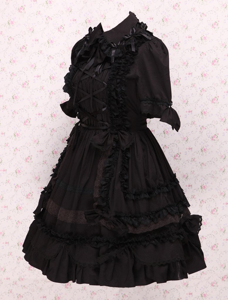 Gothic Lolita Dress for Women - Elegant Black Victorian Style Dress with Ruffles | Perfect for Cosplay, Halloween, Anime Conventions & Gothic Fashion