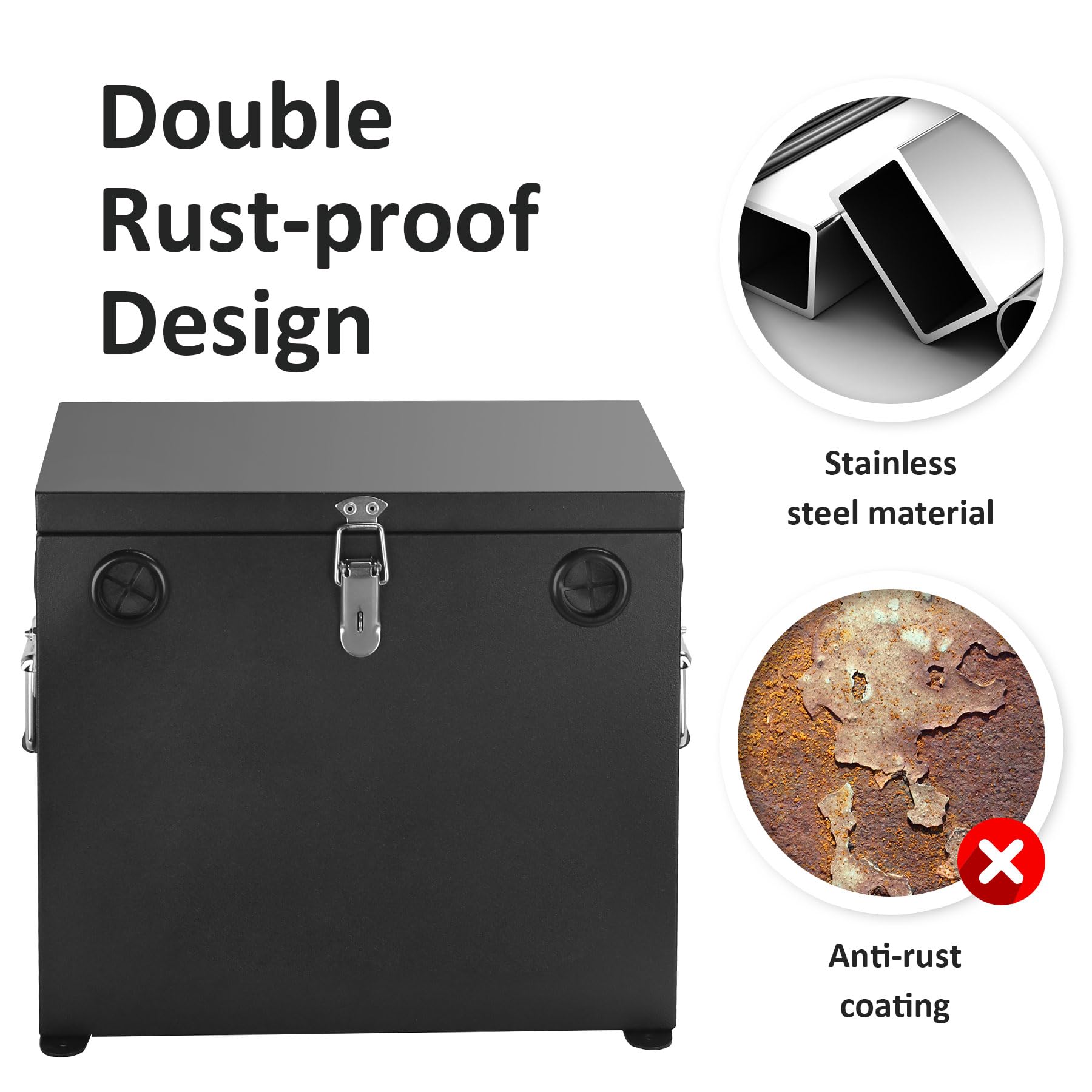 **12V Stainless Steel Battery Box for Car, RV, Marine - Black Battery Relocation Kit for Trailer, Boat, Trolling Motor (27 Series) | Durable & Waterproof Power Storage for Off-Road, Boating & Outdoor Adventures**