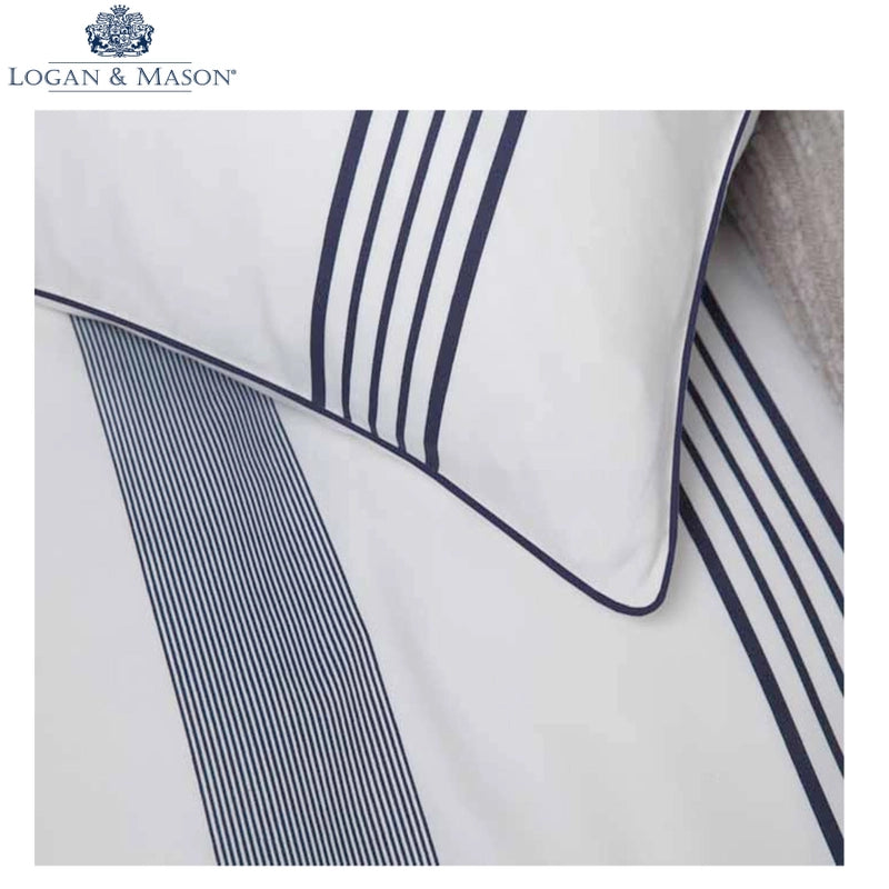 Premium Bronson White Pillowcase Set of 2 - 100% Cotton Soft Bedding by Logan & Mason - Perfect for Master Bedroom, Guest Room & Luxury Hotels