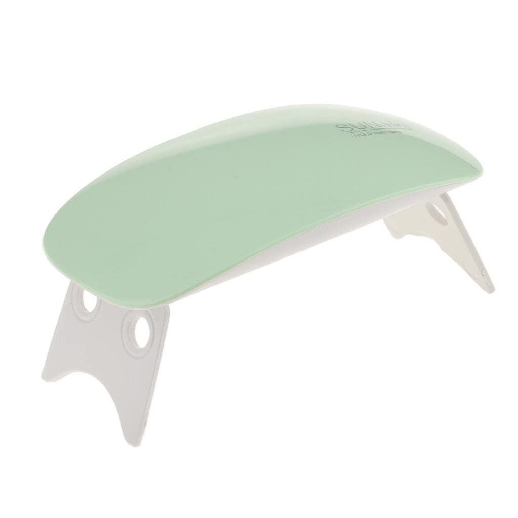 Professional GAH Folding UV LED Nail Lamp - Portable Gel Polish Curing Light with Timer for Nail Art | Perfect for Home Manicures & Salon Nail Extensions (Green)