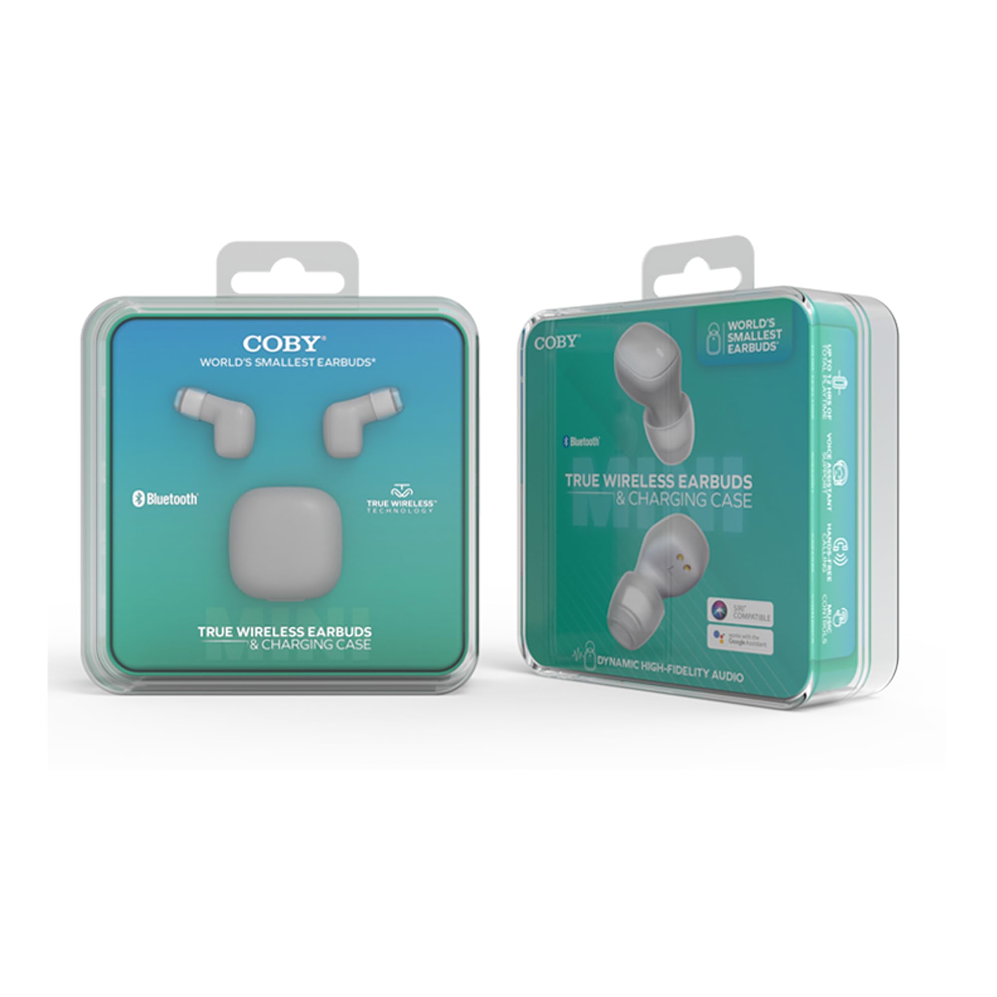 Coby Mini True Wireless Earbuds - World's Smallest Bluetooth Earbuds with 12-Hour Battery, Built-in Mic & Lightweight Design | Perfect for Running, Gym Workouts & Commuting (White)