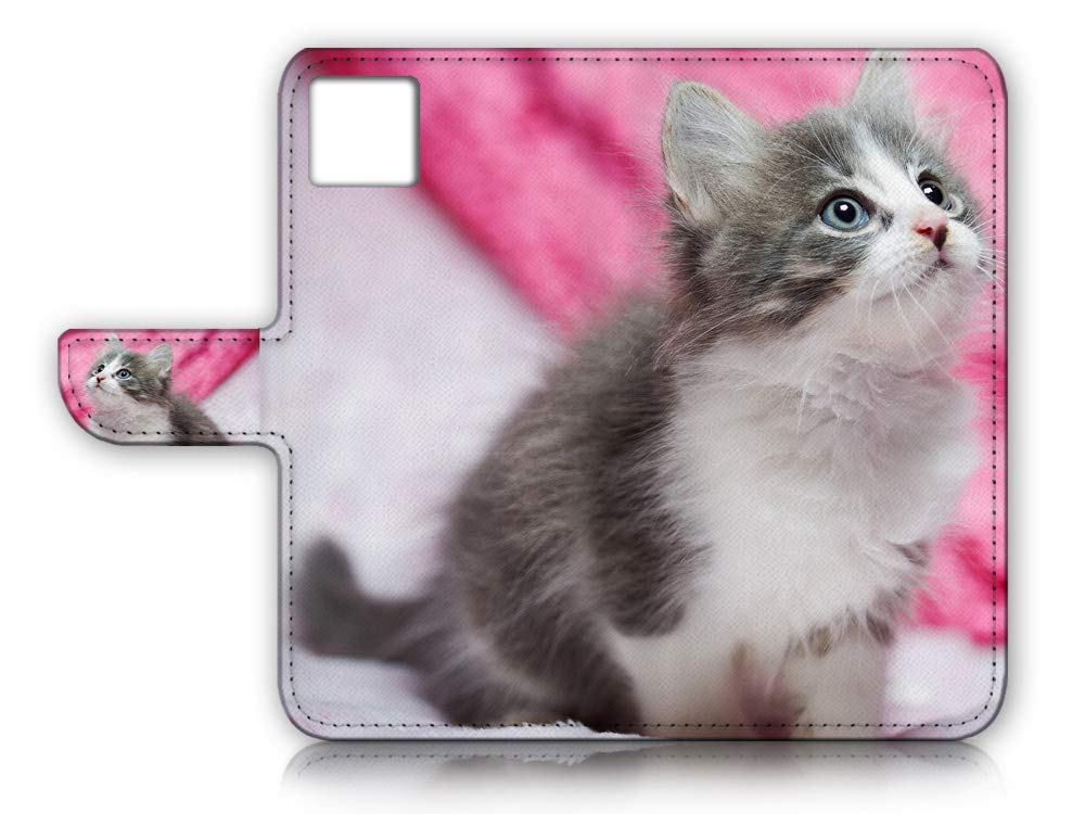 Cute Kitten Flip Wallet Phone Case for iPhone 13 - Slim Protective Cover with Card Slots (A23005) | Perfect for Everyday Use, Travel, and Hands-Free Convenience