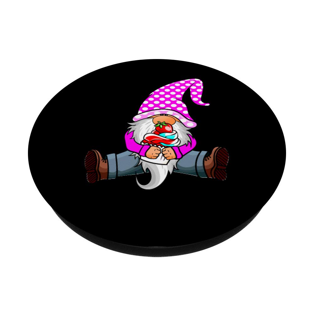 Pastry Chef Gnome Holding Cupcake - Cake Baking Dessert Decor - Swappable PopSockets PopGrip for Phones & Tablets - Perfect for Bakers, Kitchen Decor & Gnome Collectors