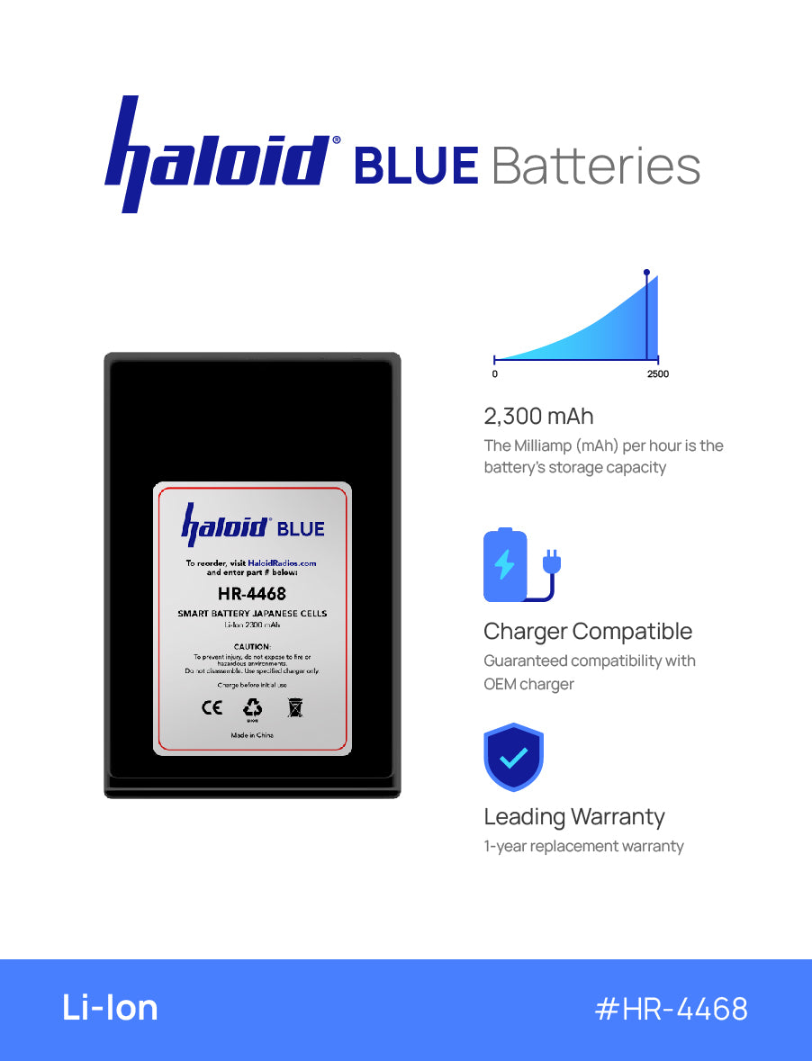 Haloid BLUE HR 4468 LI Lithium Battery 4468 - Long Lasting Power for Digital Cameras, Medical Devices & Electronics - Replacement Battery for Professional and Home Use