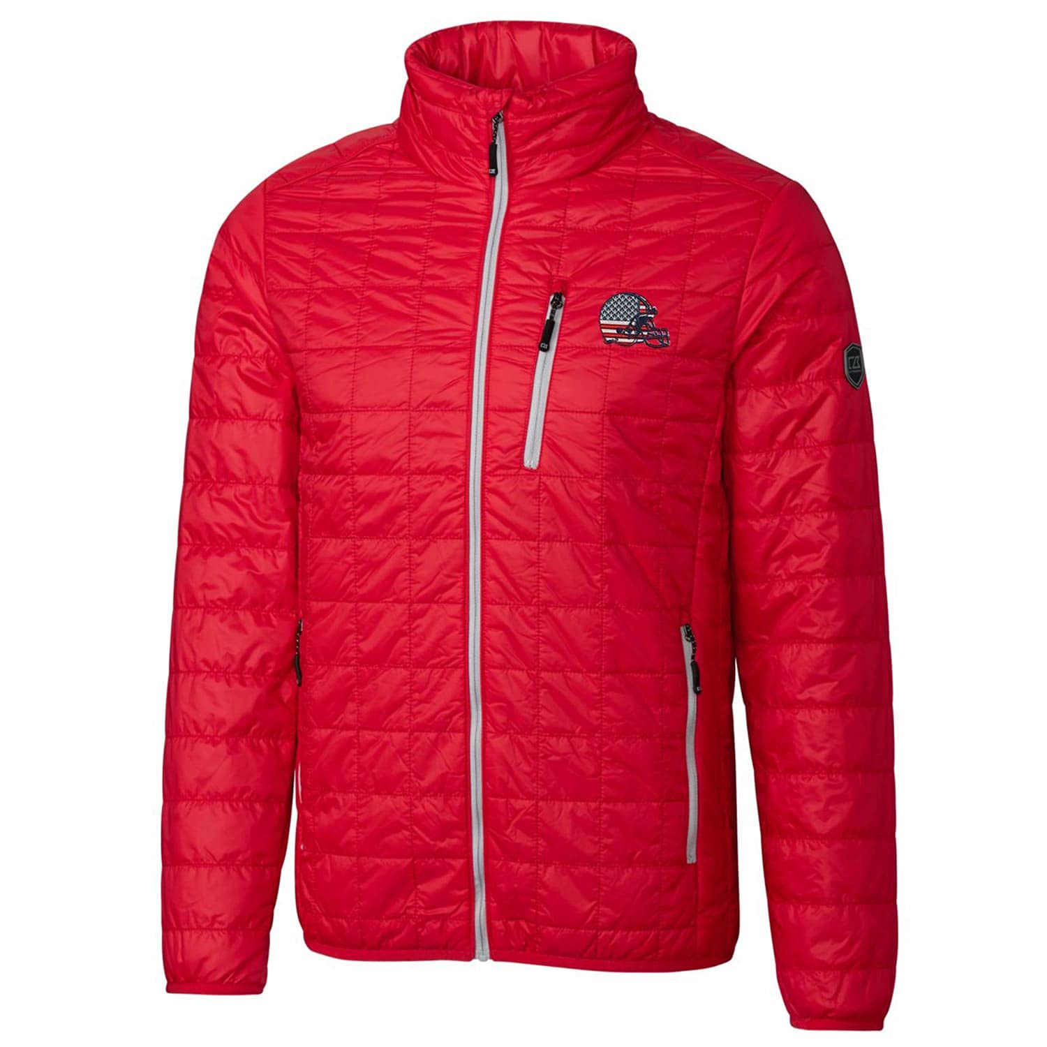 Cutter & Buck Men's NFL Americana Rainier Full-Zip Waterproof Jacket - Windproof & Lightweight Outdoor Sports Coat for Football Fans & Casual Wear