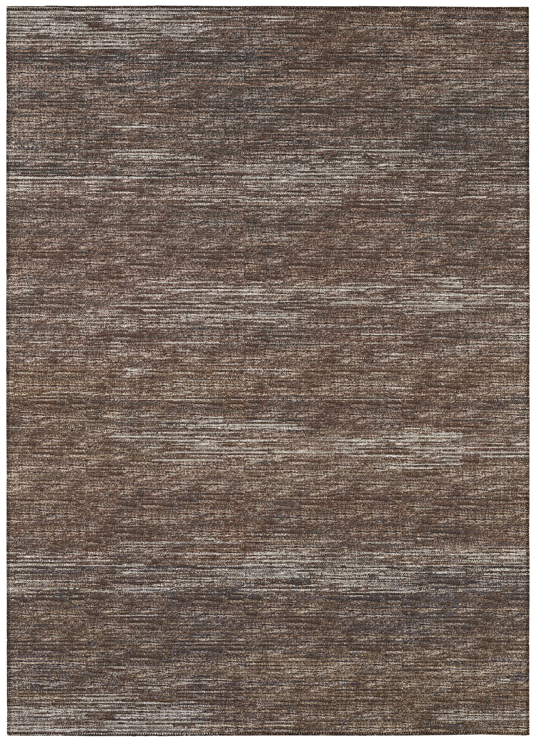 Addison Rugs Marston 8' x 10' Transitional Brown Indoor Outdoor Area Rug - Stain Resistant, Machine Washable, Non-Shedding - Perfect for Bedroom, Living Room, Dining Room & Kitchen Decor