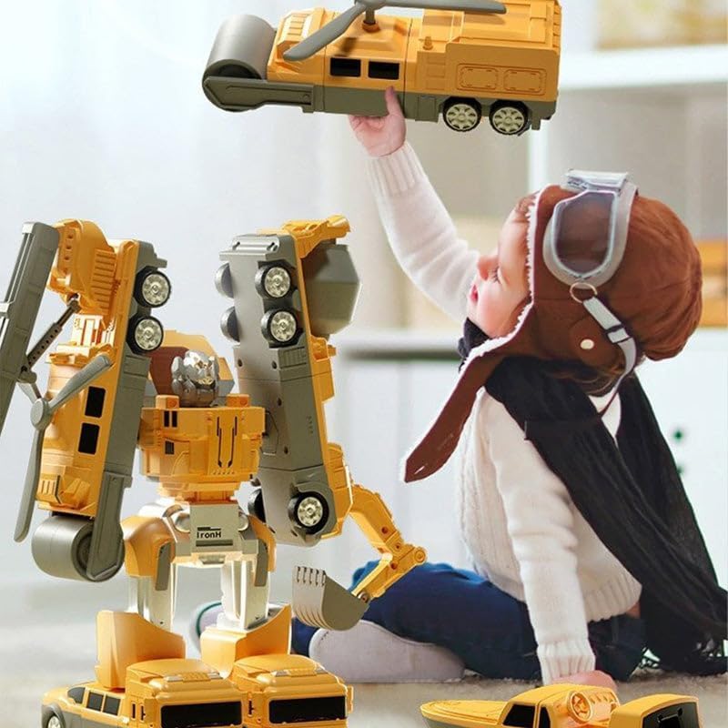 Magnetic Transform Engineering Car Building Toys with Storage Box - 3-8 Year Old Kids STEM Learning Toys, Magnetic Blocks for Toddlers, Transforming Robot Toy for Boys & Girls - Perfect for Indoor & Outdoor Play, Birthday Gifts & Educational Activities