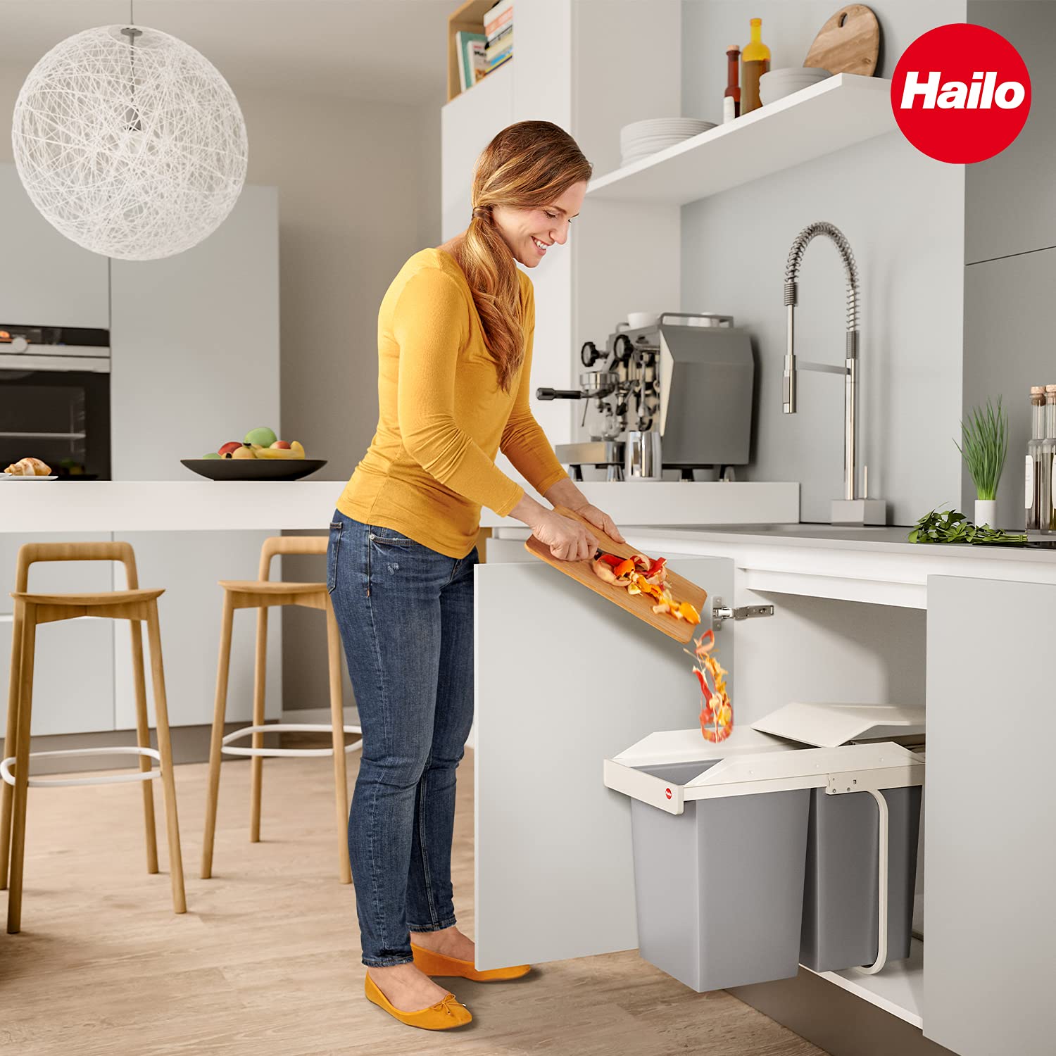 Hailo Multi-Box Duo L Pull-Out Trash Can - 11.8