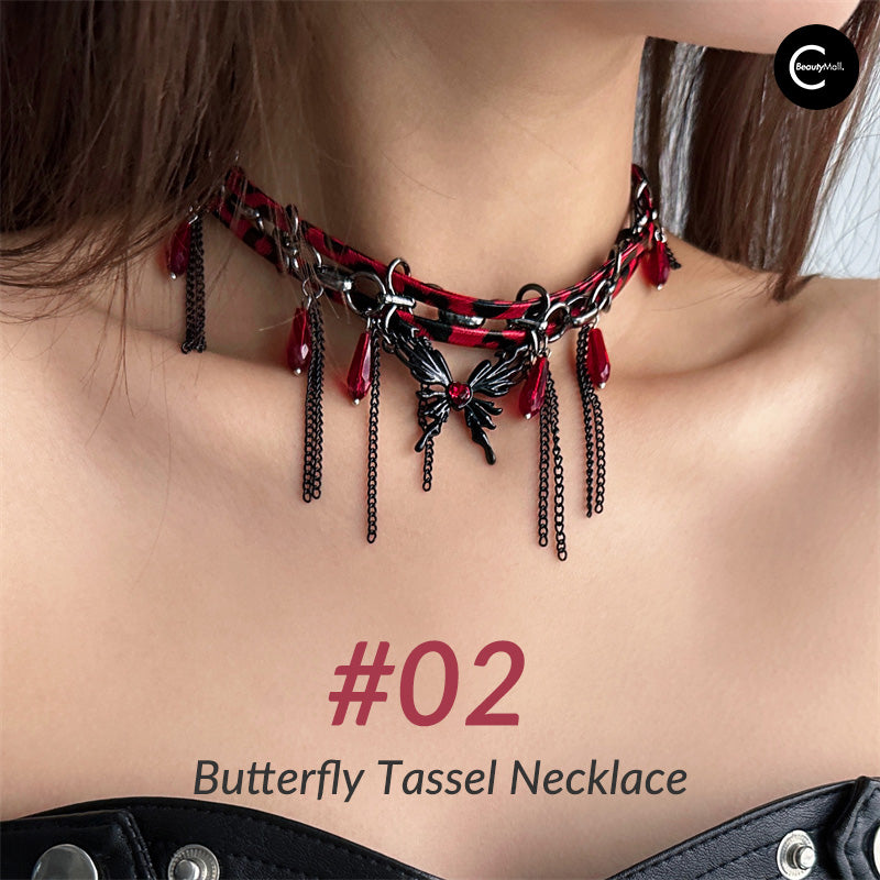 Gothic Studded Cross Choker Necklace for Women - Punk Rock Fashion Jewelry - Perfect for Halloween, Concerts & Gothic Outfits