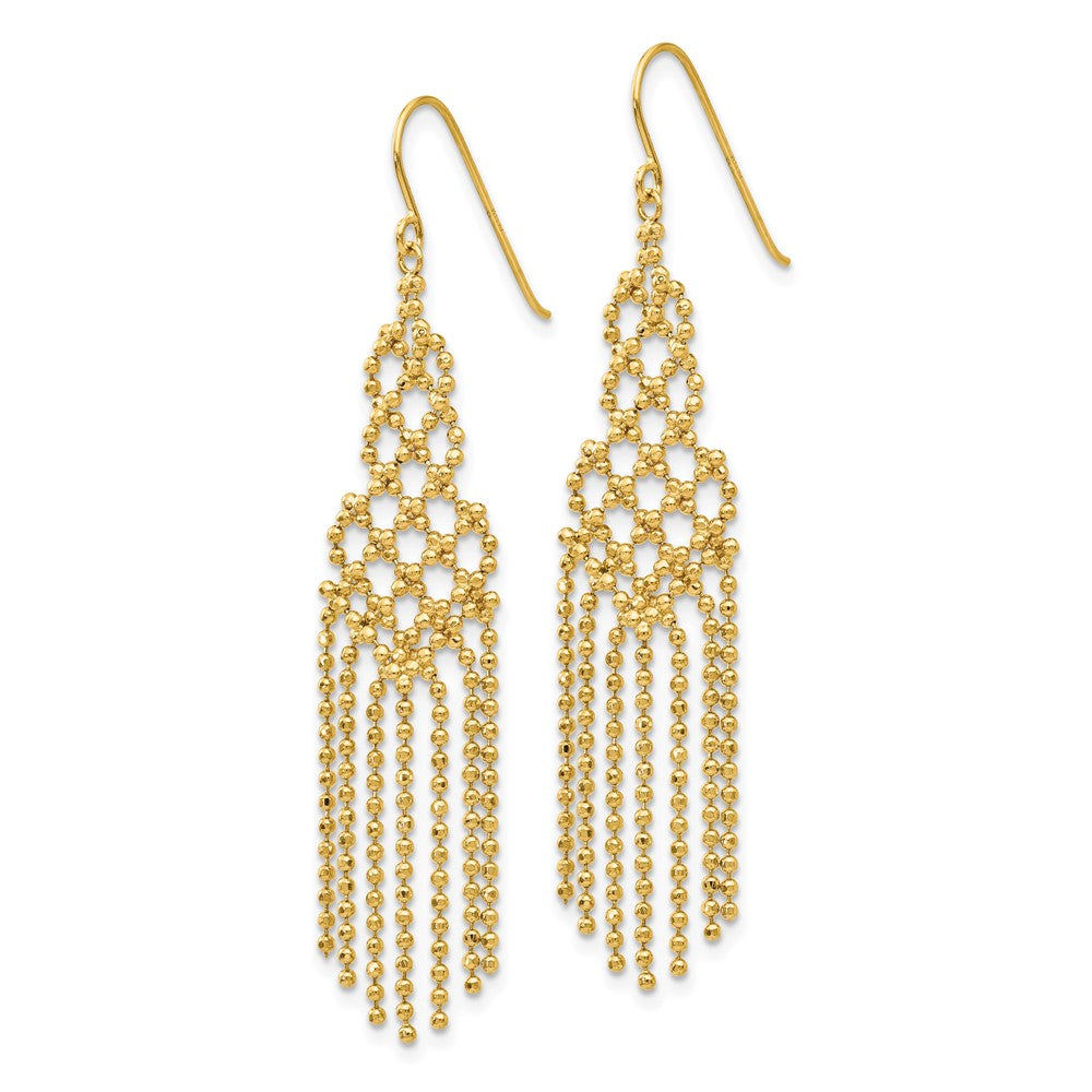 14K Gold Bead Chain Earrings for Women - Elegant Dangle Earrings SF1643 | Perfect for Parties, Weddings & Everyday Wear