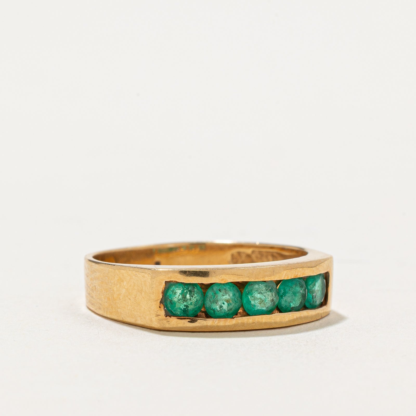 Exquisite Five Stone Emerald Ring | 0.35ctw Genuine Emerald Jewelry | Size 5.5 | Perfect for Engagement, Anniversary & Special Occasion Gifts
