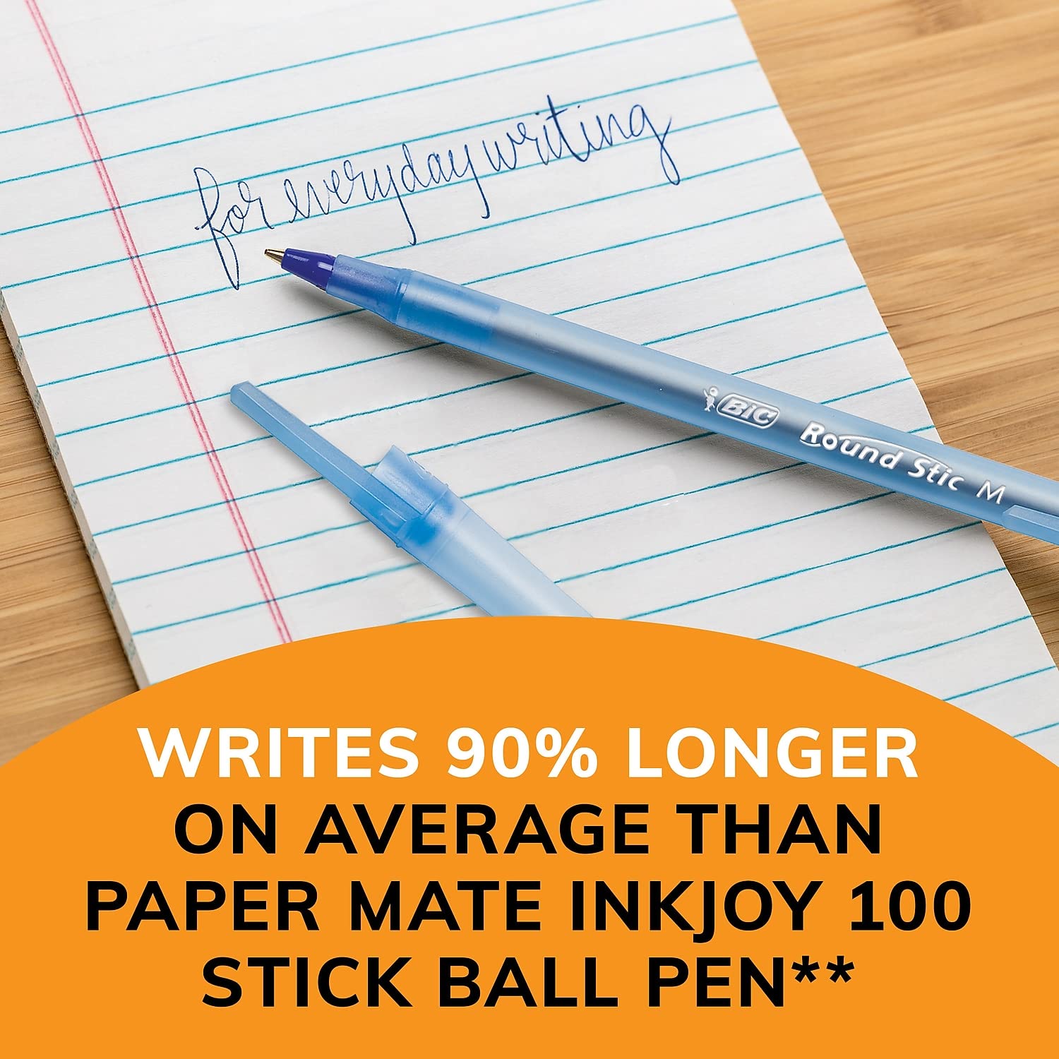 BIC Round Stic Xtra Life Blue Ballpoint Pens - 500 Count Bulk Pack, Medium Point 1.0mm, Comfortable Flexible Barrel for Smooth Writing | Perfect for Office, School, Home & Business Use | #1 Best Selling Ballpoint Pens in USA
