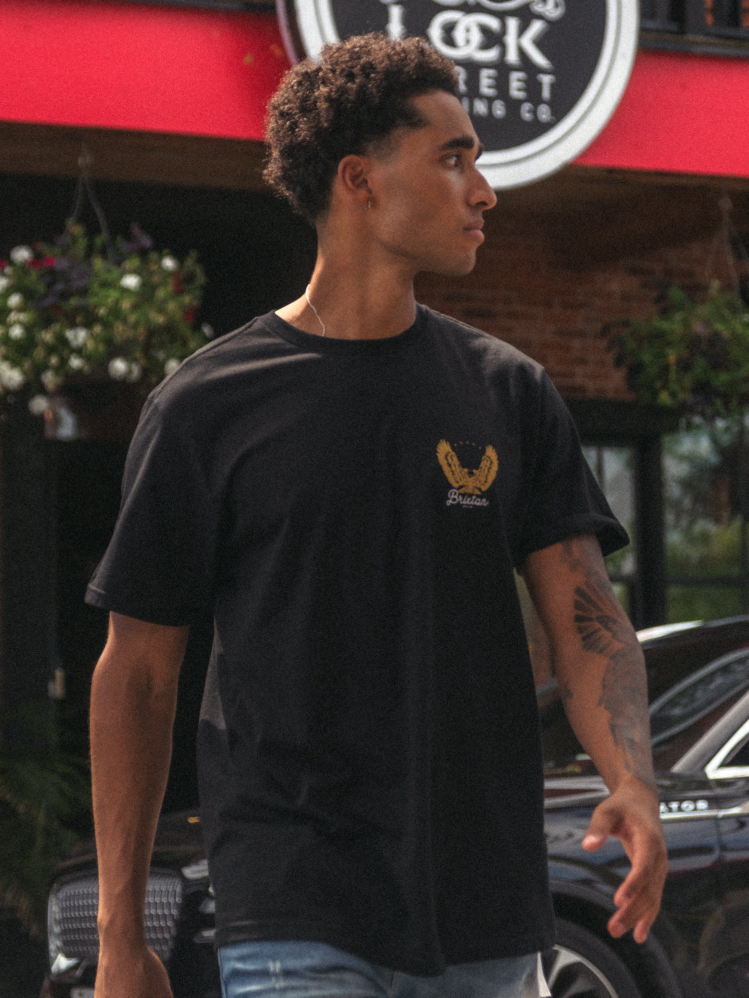 BRIXTON Talon T-Shirt for Men - Stylish & Comfortable Cotton Tee - Clearance Sale - Perfect for Casual Wear, Street Style & Everyday Outfits