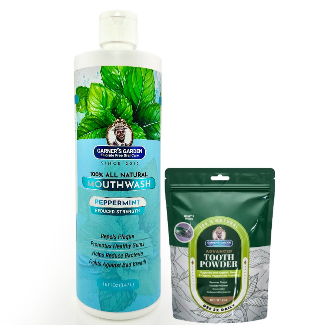 Natural Mouthwash and Tooth Powder with H2O2 | Antibacterial & Fluoride-Free Oral Care for Fresh Breath & Healthy Gums | Perfect for Travel, Home Use & Daily Dental Hygiene