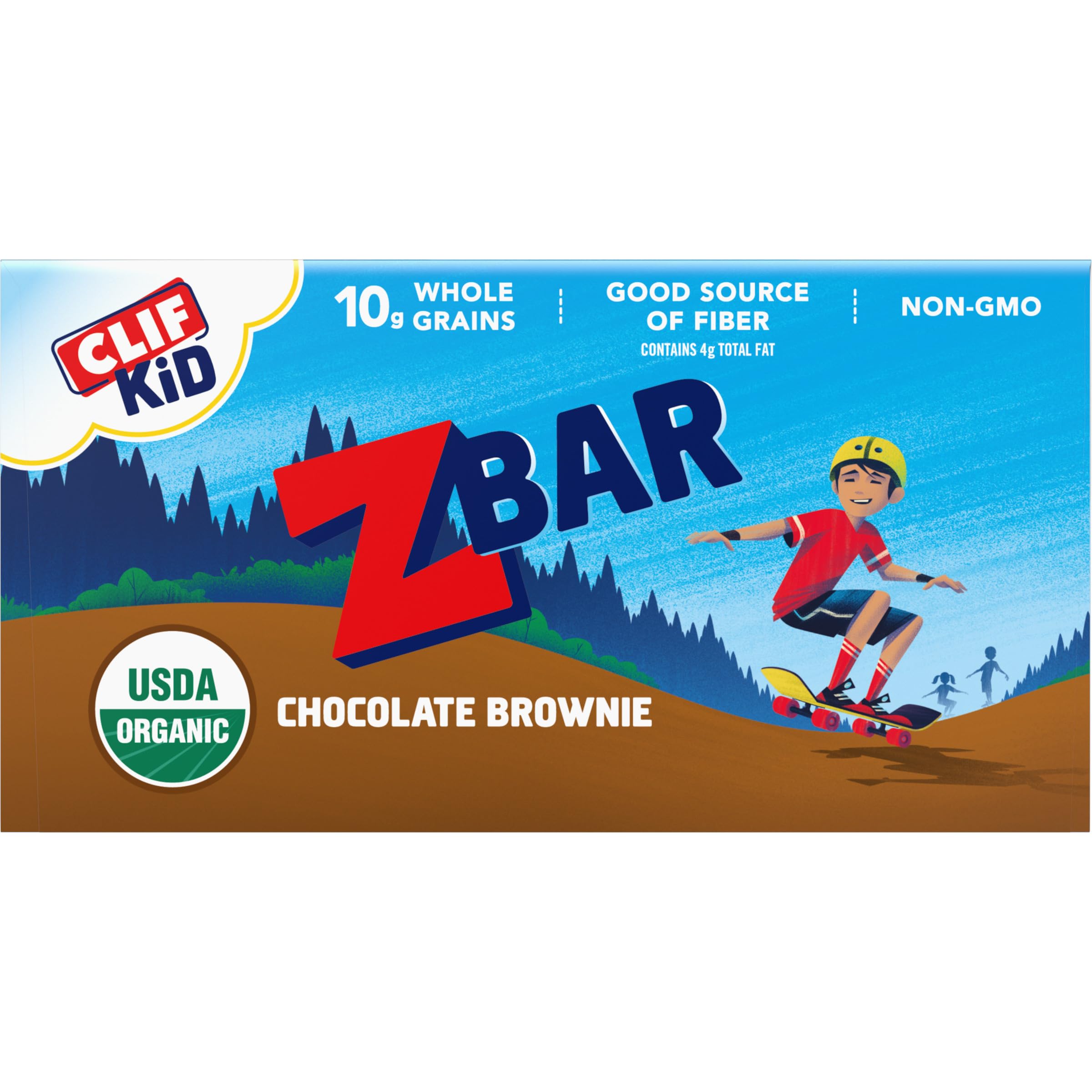 CLIF Kid Zbar Chocolate Brownie - Organic Whole Grain Snack Bars for Kids Lunch & Hiking