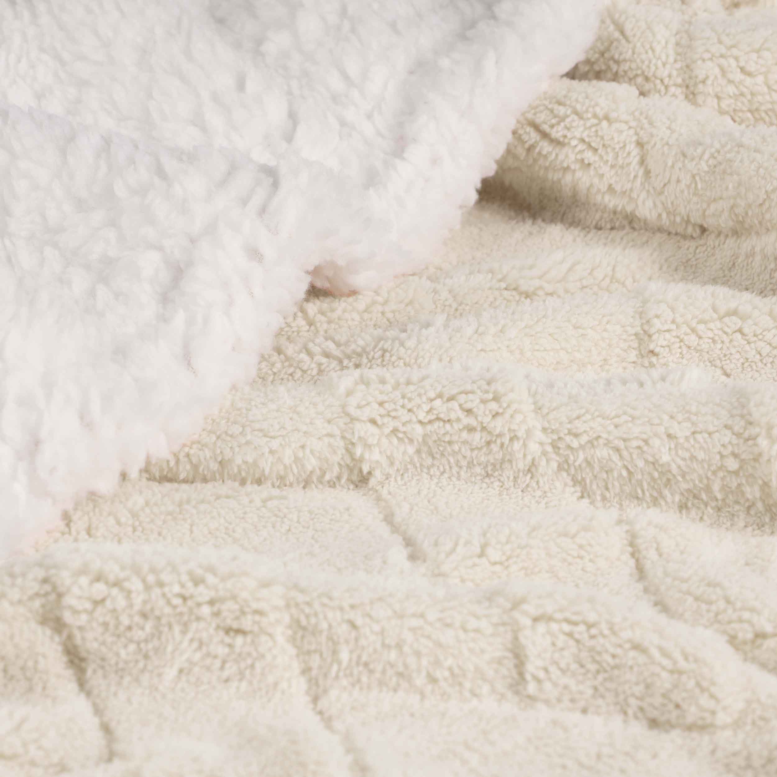 Nuuk Reversible Jacquard Lattice Plush Sherpa Fleece Blanket - Ultra Soft & Warm Winter Throw for Couch, Bed & Travel - Cozy Home Decor Gift for Christmas & Cold Weather