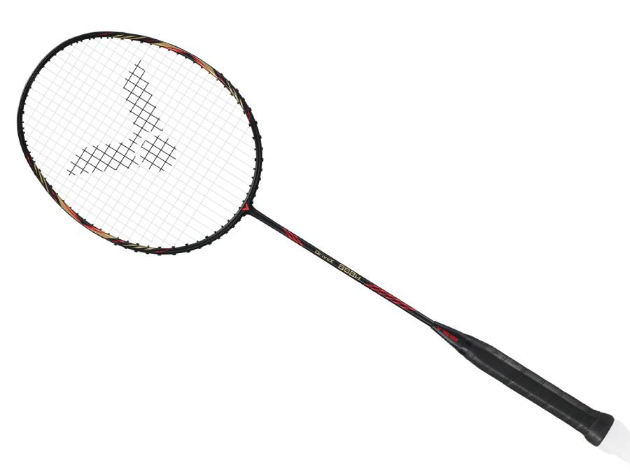 Victor DriveX 888H Strung Badminton Racket - High Performance Carbon Fiber Badminton Racquet with Pre-Strung Strings [Black] - Perfect for Professional Players & Tournament Play
