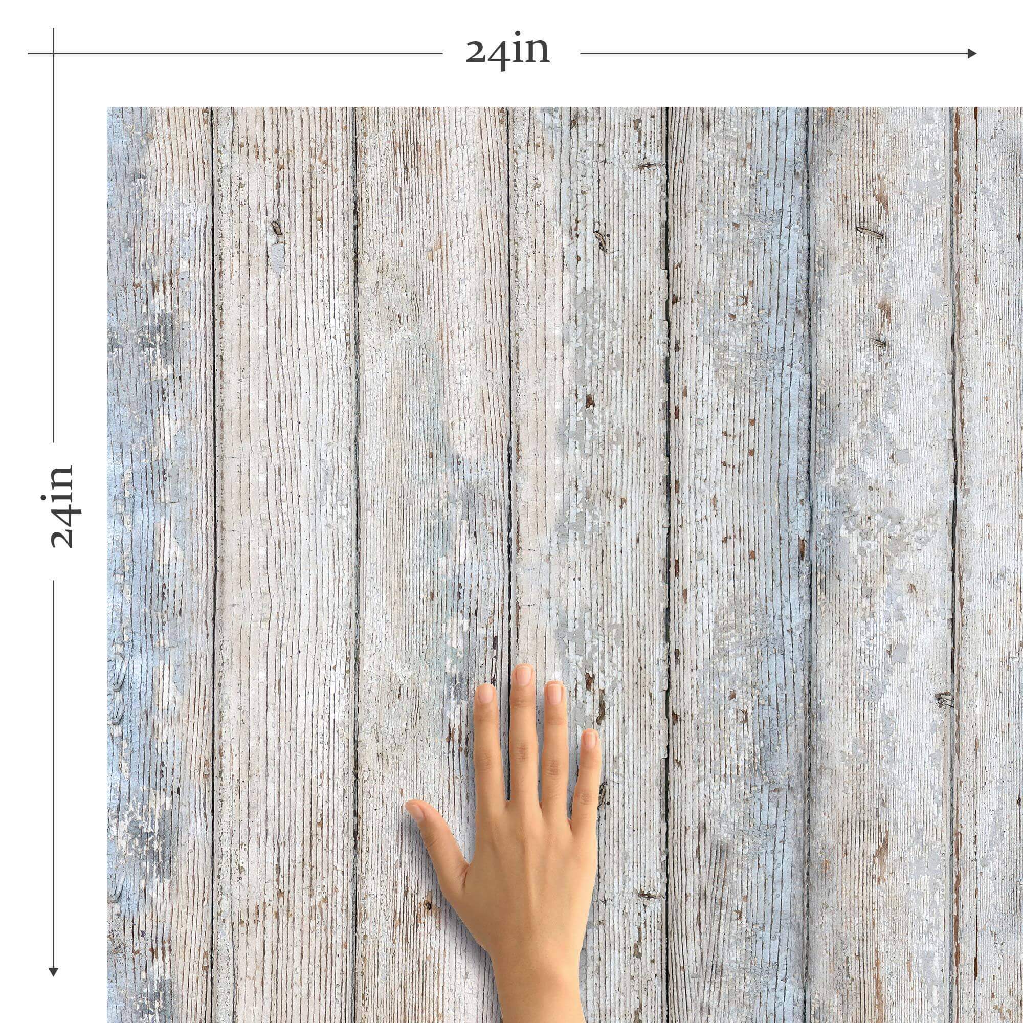 Grey Faux Wood Peel and Stick Removable Wallpaper - Self-Adhesive Decorative Wall Covering for Bedroom, Living Room, Kitchen & Office Decor