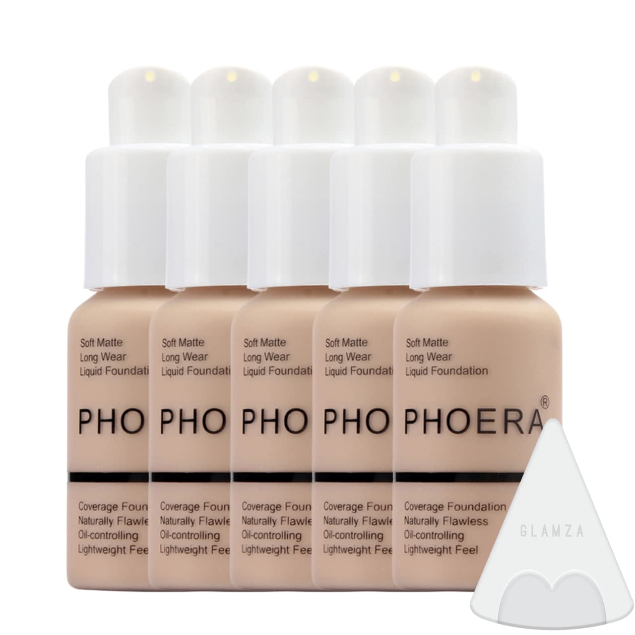 Phoera Full Coverage Foundation Makeup Set - 24 Hour Long Lasting Oil Control Matte Concealer Cream with Silicone Blender Sponge (102 Nude) | Flawless Finish for Oily Skin | Perfect for Daily Wear, Special Occasions & Photography