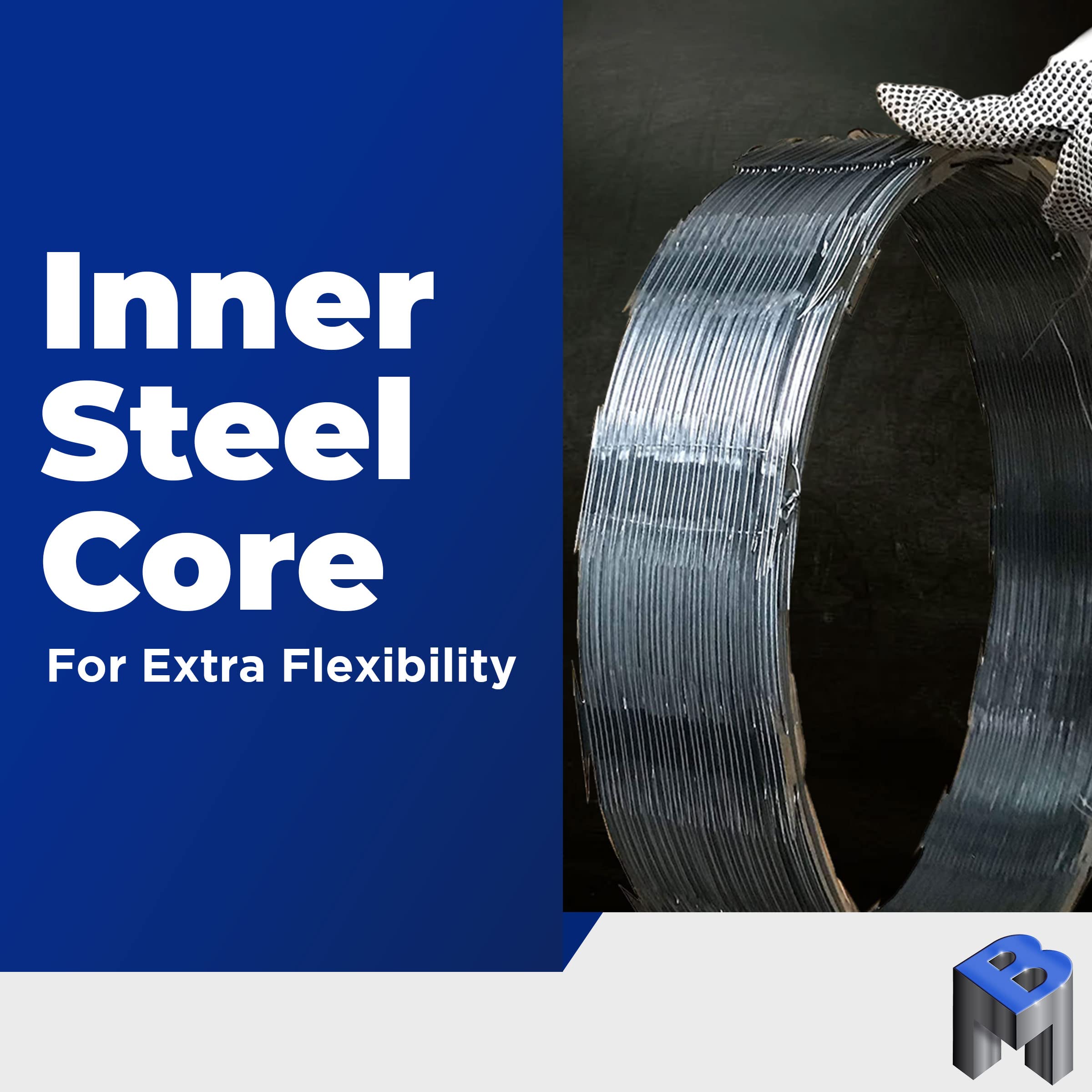 Galvanized Steel CBT-65 Razor Wire - Heavy Duty Security Fencing (5 Pack, 50 Feet per Roll) - Ideal for Perimeter Protection, Military Bases, and High-Security Areas