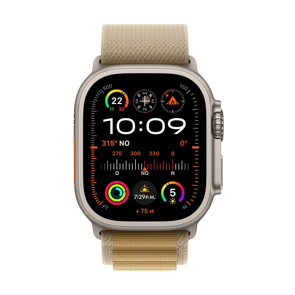 Apple Watch Ultra 2 GPS + Cellular 49mm Titanium Case with Cinnamon Alpine Loop - Smartwatch for Fitness, Outdoor Adventures & Daily Use
