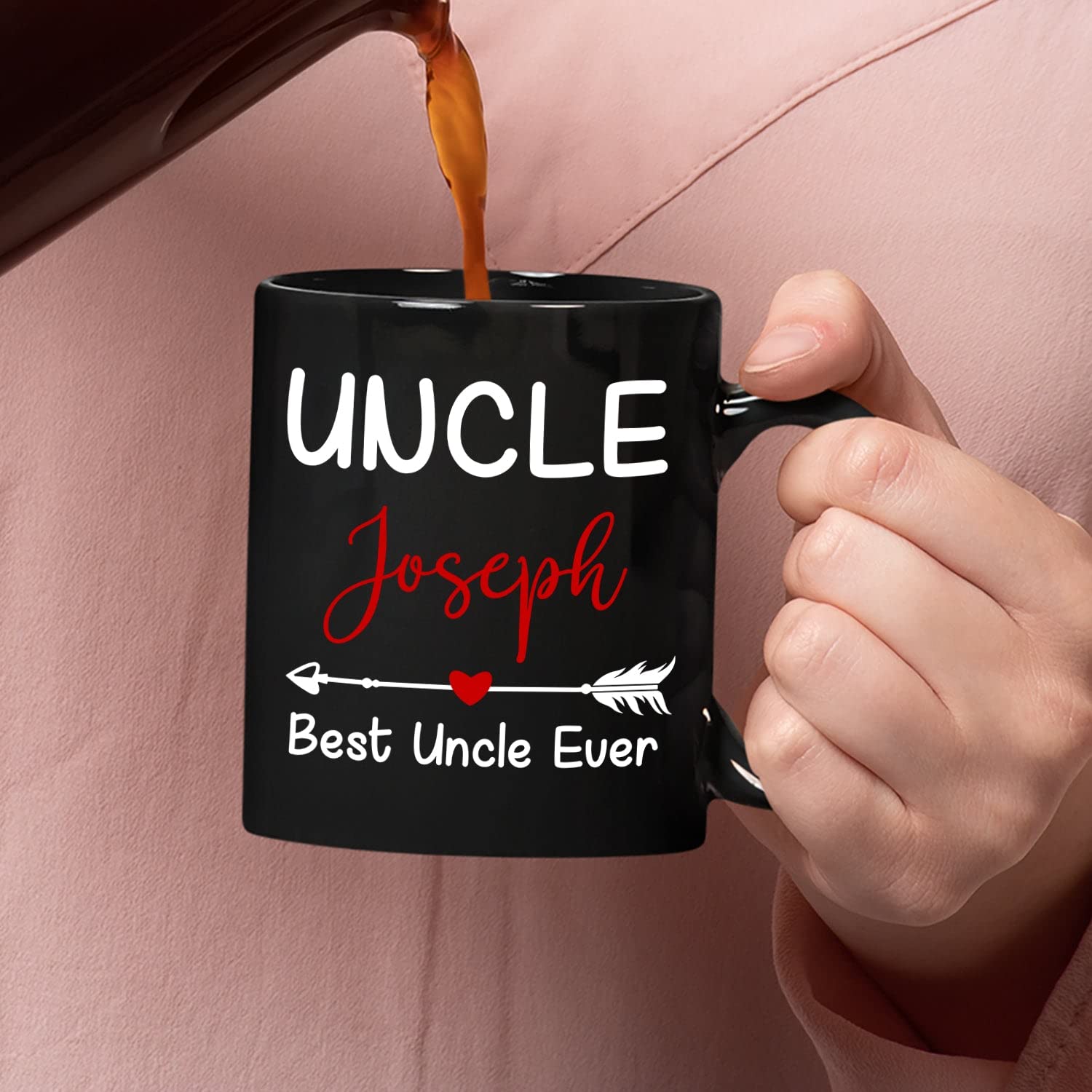 Personalized Uncle Coffee Mug - Custom Engraved 11oz & 15oz Ceramic Cup - Funny Gift for Uncle from Nephew/Niece - Perfect for Birthday, Christmas & Father's Day - Ideal for Coffee, Tea & Office Use