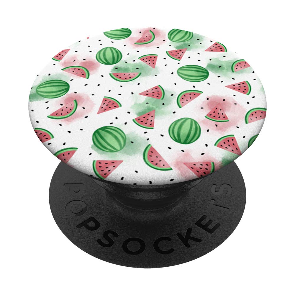 Watermelon Watercolor Pattern PopSockets PopGrip - Swappable Phone & Tablet Grip for iPhone, Samsung | Cute Summer Accessory for Pool Parties, Beach Trips & Music Festivals