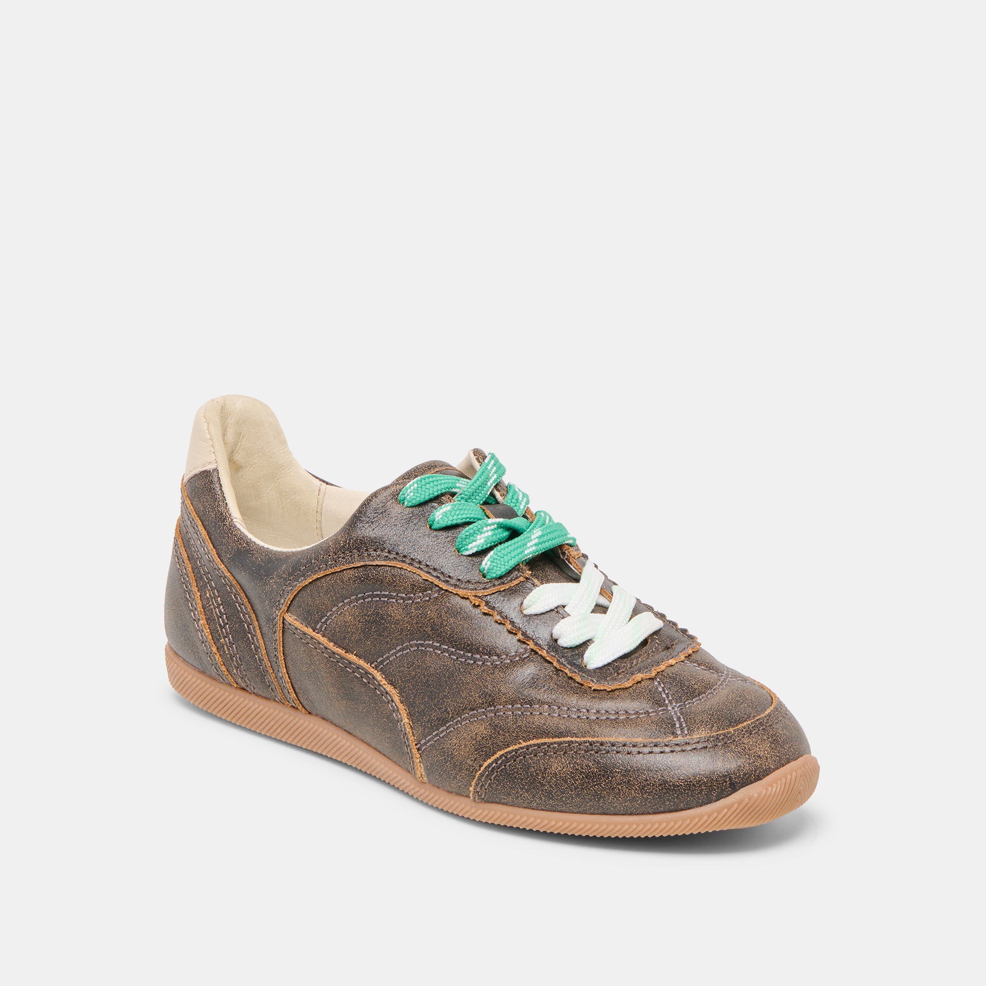 LAINI Distressed Brown Leather Sneakers for Men & Women - Comfortable Casual Walking Shoes for Everyday Wear, Travel & Outdoor Activities
