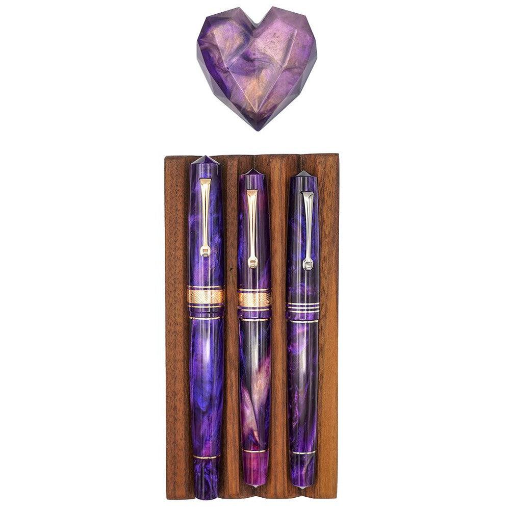 Leonardo × @nibsandflourishes Fioritura Viola Fountain Pen with Rhodium Trim - Elegant Writing Instrument for Calligraphy, Journaling & Gift Giving