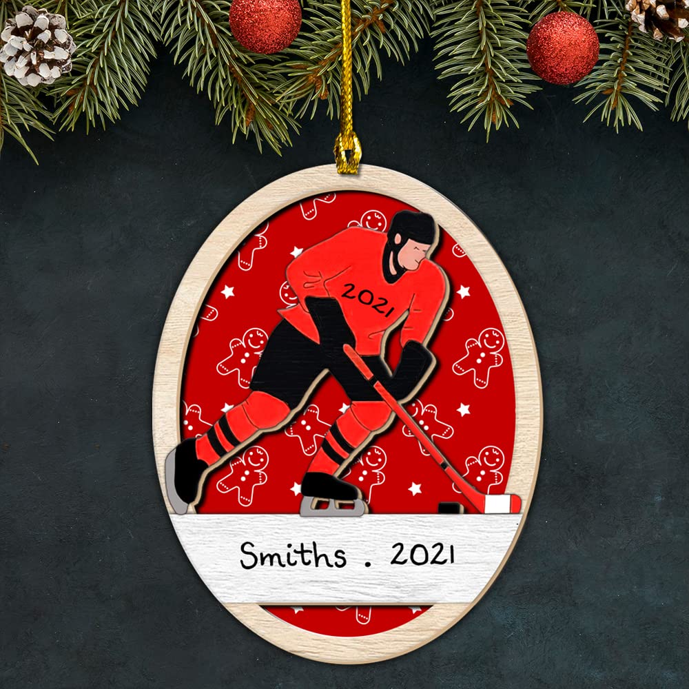 Custom 3D Wood Hockey Christmas Ornaments - Personalized Sports Decor for Tree, Gift & Holiday Collection (10-Pack) | Perfect for NHL Fans, Team Spirit & Festive Home Decor