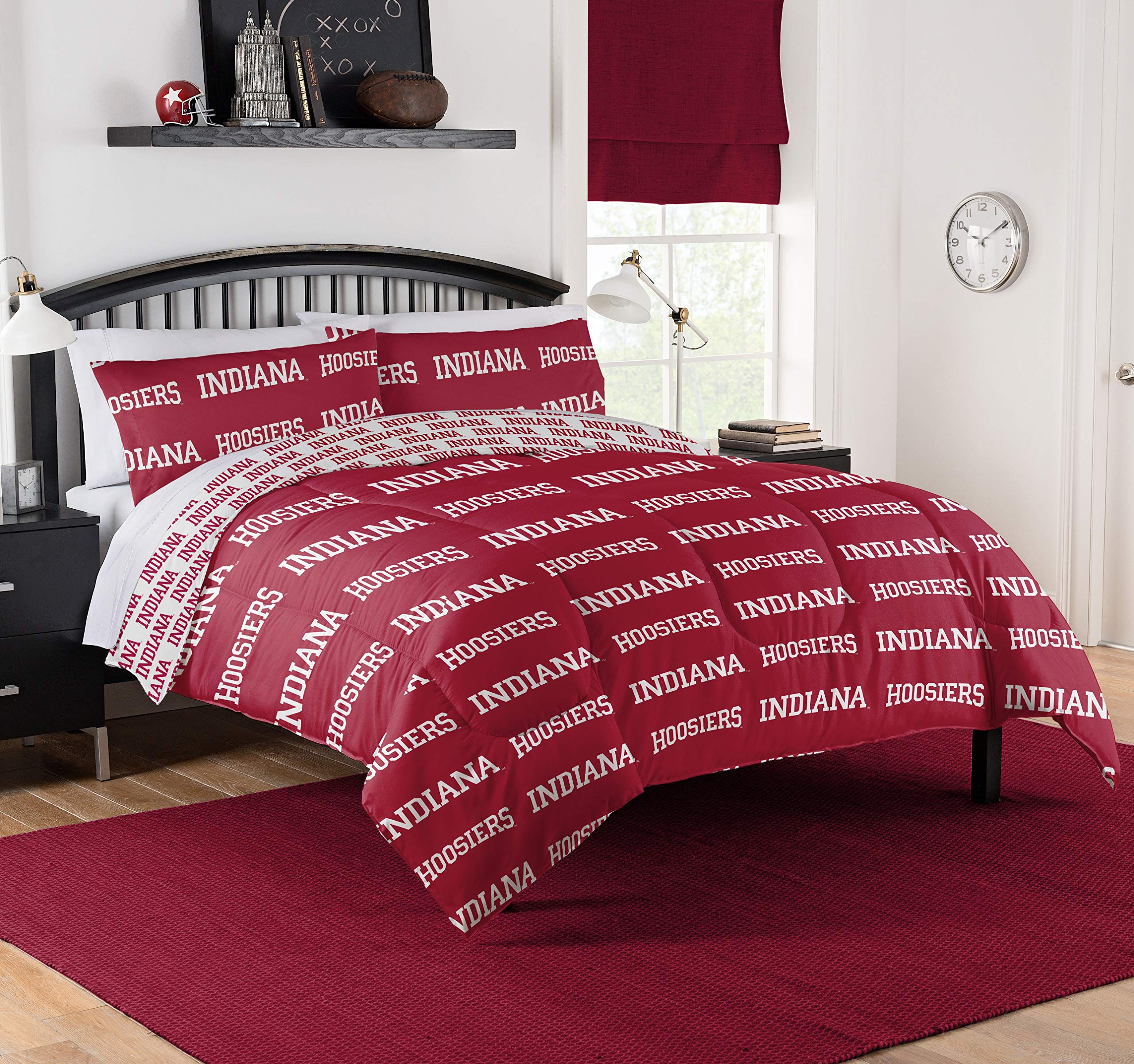 NCAA Indiana Hoosiers Full Bed in Bag Set - Official College Team Comforter, Sheet & Pillowcase Set for Dorm Room Decor | Perfect for Fans, Students & Alumni
