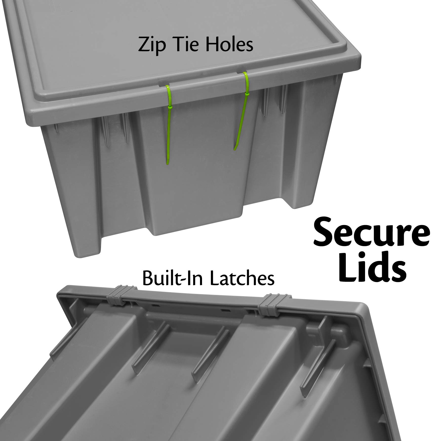 Akro-Mils 35190 Stackable Plastic Storage Bins - 6-Pack Gray Nesting Containers (19.5