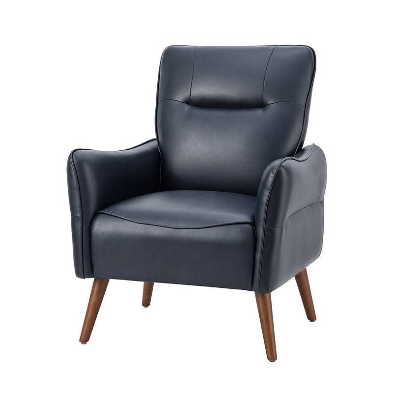 Clara Vegan Leather Armchair - Modern PU Leather Lounge Chair for Living Room, Office & Bedroom - Comfortable Mid-Century Style Accent Chair with Sturdy Metal Legs