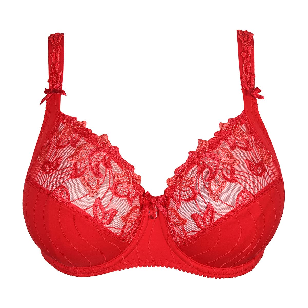 PrimaDonna Deauville Side Support Bra 34F Scarlet Red - Full Coverage Underwire Bra for Plus Size Women, Comfortable Everyday Wear & Special Occasions