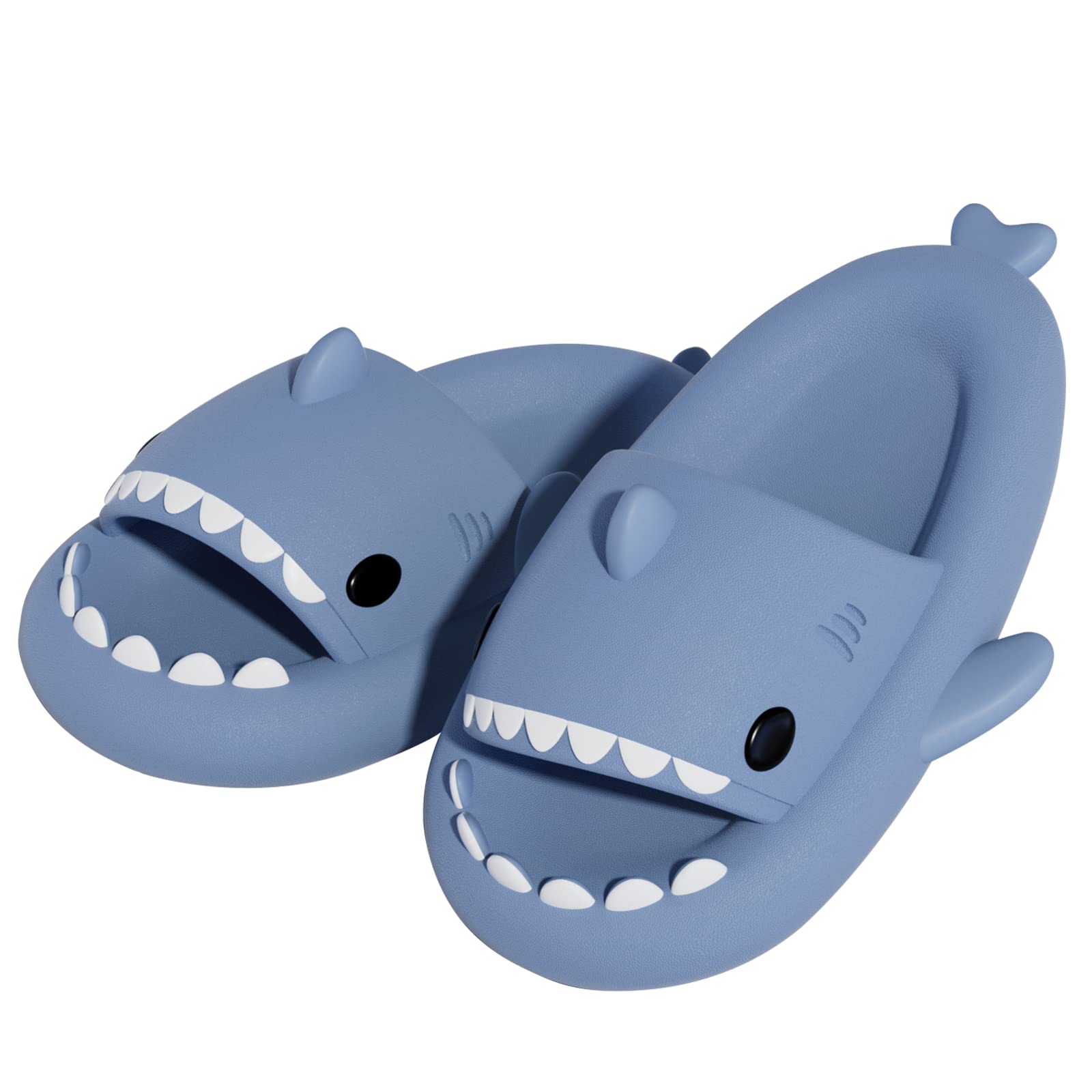 Metog Cloud Shark Slides - Non-Slip Open Toe Slippers for Women & Men - Lightweight Comfortable Sandals for Beach, Pool, Shower and Indoor Use