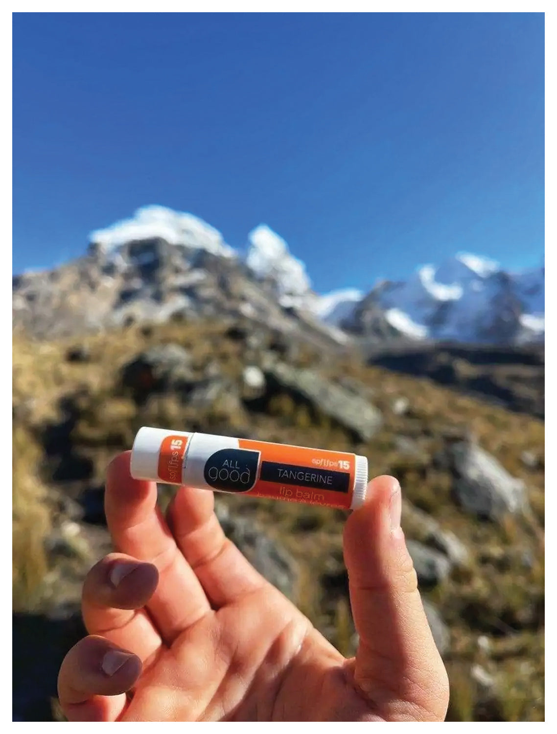 All Good Tangerine SPF15 Nourishing Lip Balm - Natural Sun Protection for Dry & Chapped Lips - Perfect for Outdoor Activities, Hiking & Beach Days