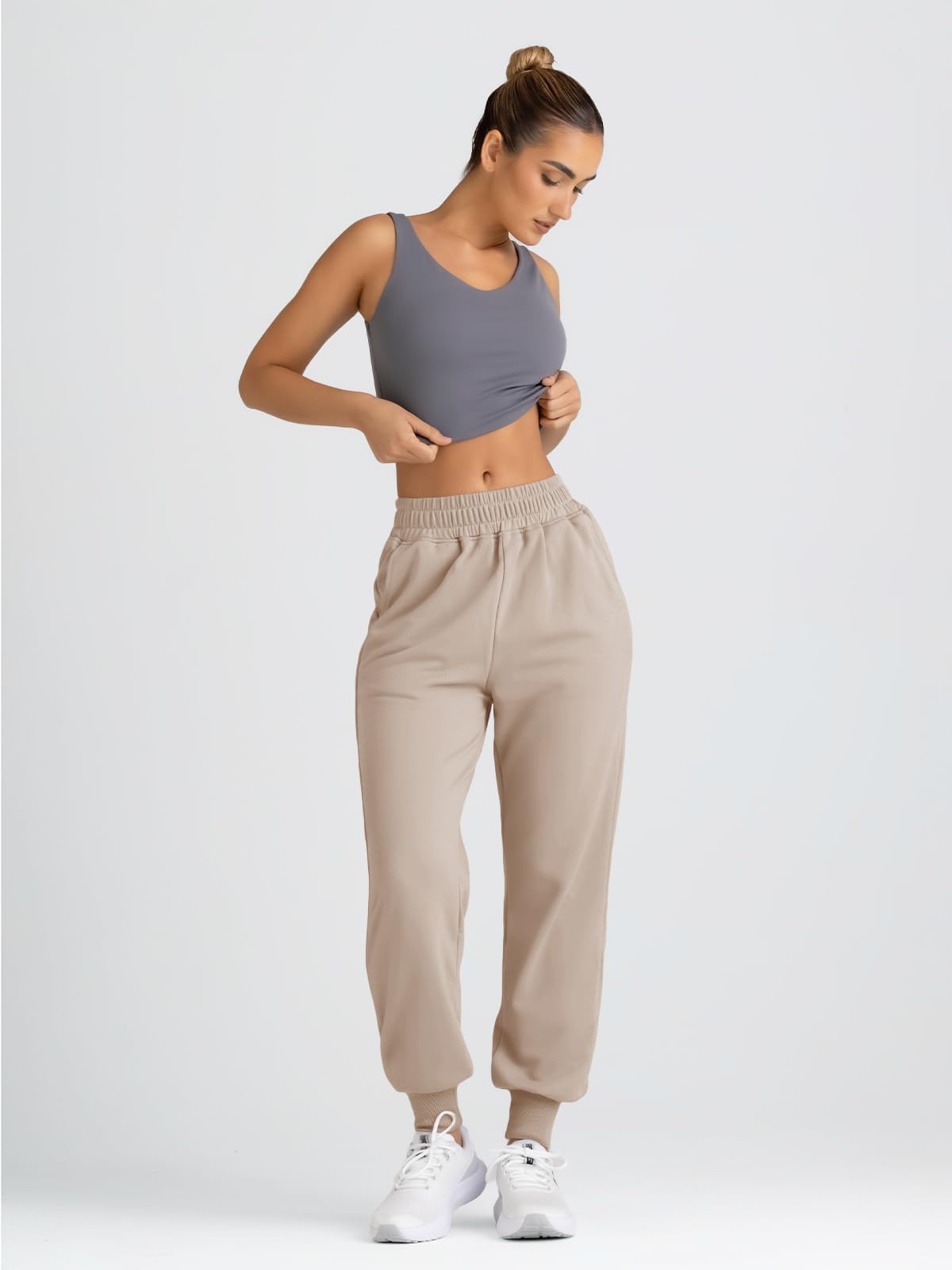 Yovela Women's High Waisted Baggy Sweatpants - Casual Joggers with Pockets for Fall & Winter | Y2K Aesthetic Warm Lounge Pants for Home, Gym & Streetwear Fashion