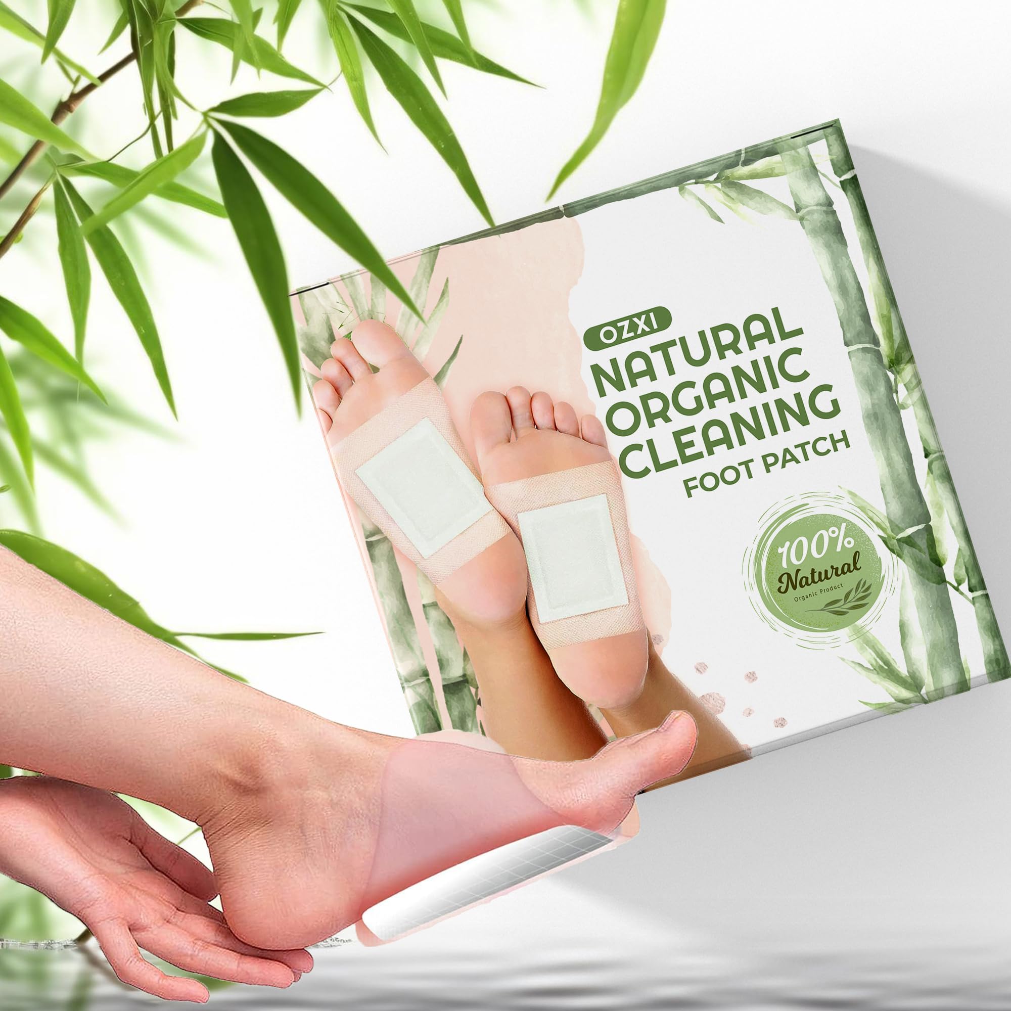 OZXI Natural Organic Foot Patches - Detox Cleansing & Pain Relief for Men & Women (10 Pack) | Stress Relief, Better Sleep, Foot Care for Relaxation at Home or Travel