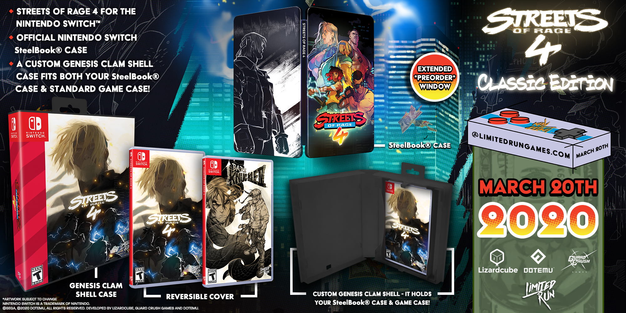 Streets of Rage 4 Classic Edition - Limited Run Switch Game - Retro Beat 'Em Up Action for Nintendo Switch - Perfect for Classic Gaming Nights & Collector's Display