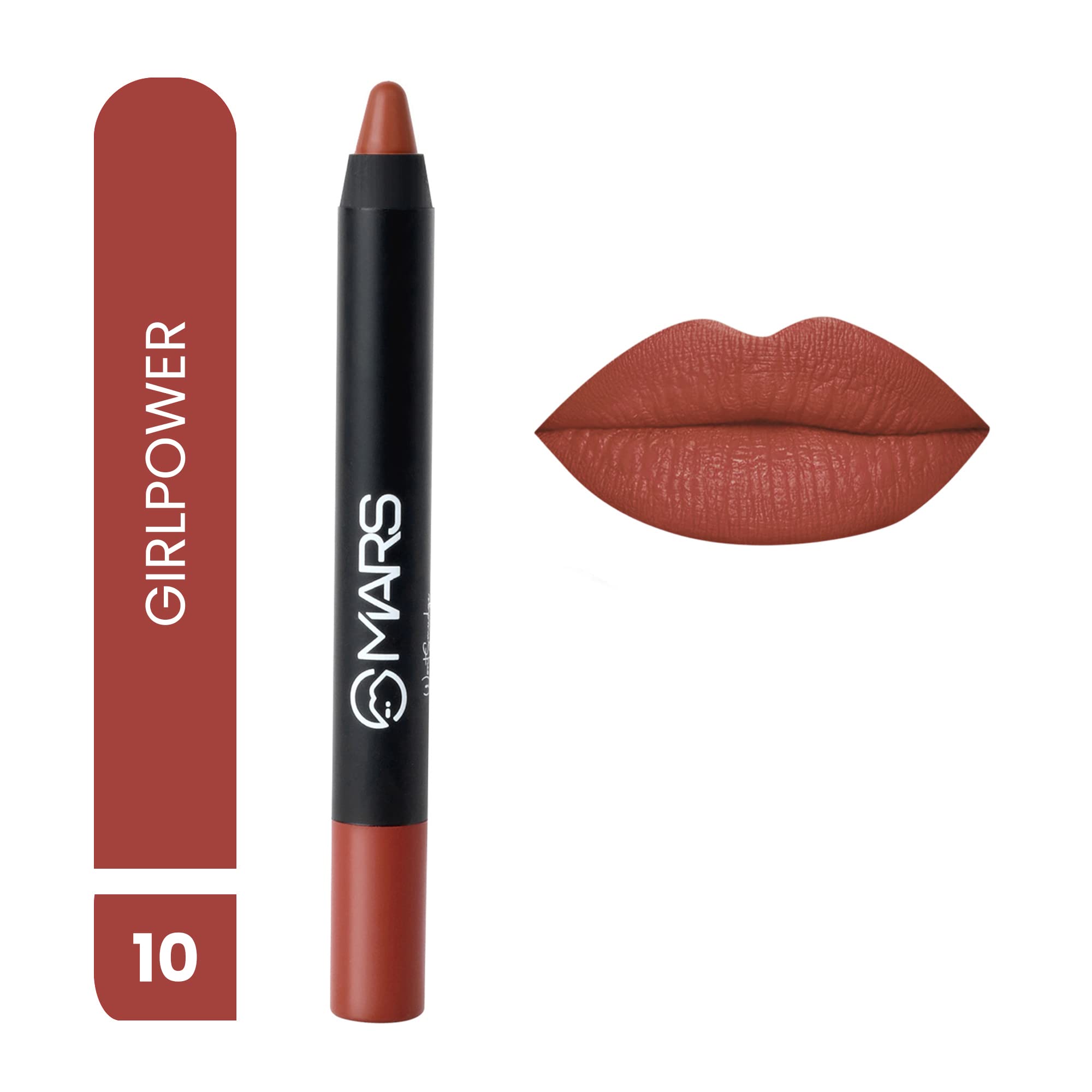 Long Lasting Matte Lip Crayon - 12 Hour Waterproof Lipstick | Non-Smudge, Non-Transfer Formula | Vegan & Cruelty Free (3.5g, Girl Power) | Perfect for Date Night, Office Wear & Special Occasions