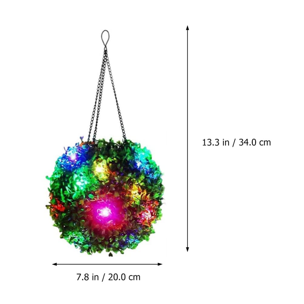 Beaupretty Solar Hanging Lights Outdoor - LED Topiary Grass Lamp with Chain Hook, Waterproof Garden Courtyard Decorative Lighting for Patio, Yard, Pathway, and Home Outdoor Decor (Set of 2)