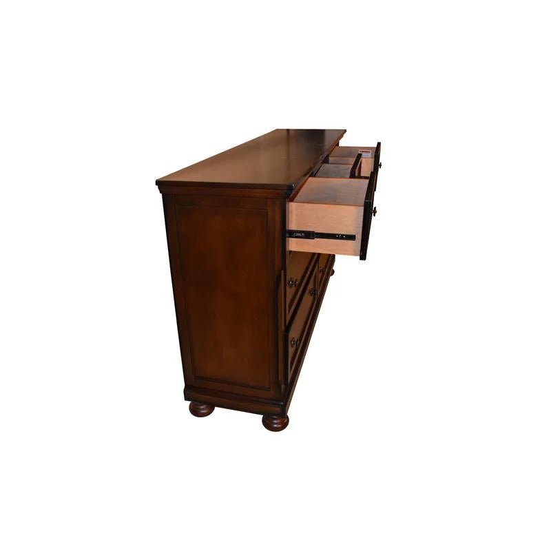 Baltimore Collection Dresser with Mirror - Elegant Bedroom Dresser with 6 Drawers & Full-Length Mirror - Perfect for Master Bedroom, Guest Room, or Apartment Decor